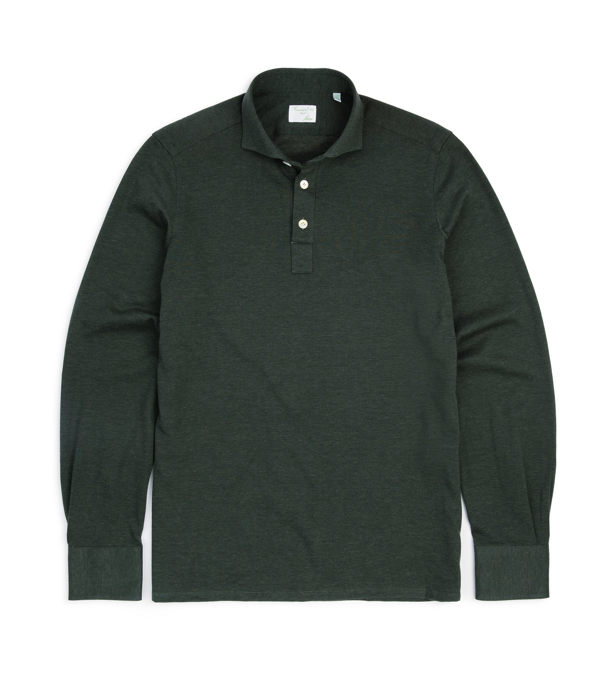 Finamore Orlando Cotton Cashmere – Trunk Green Dark Polo Clothiers Shirt