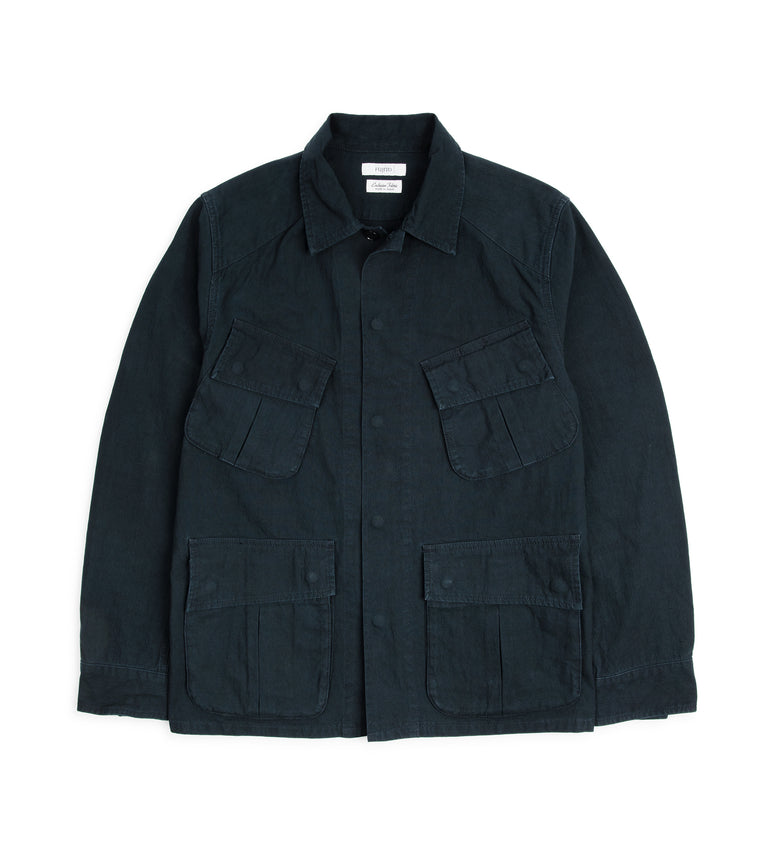 Fujito Washed Cotton Jungle Jacket: Navy – Trunk Clothiers