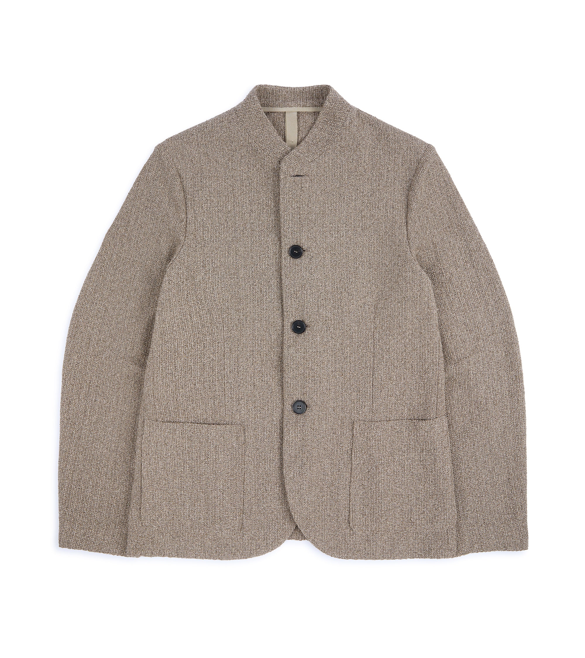 Harris Wharf Cotton Blend Boucle Nehru Jacket: Taupe