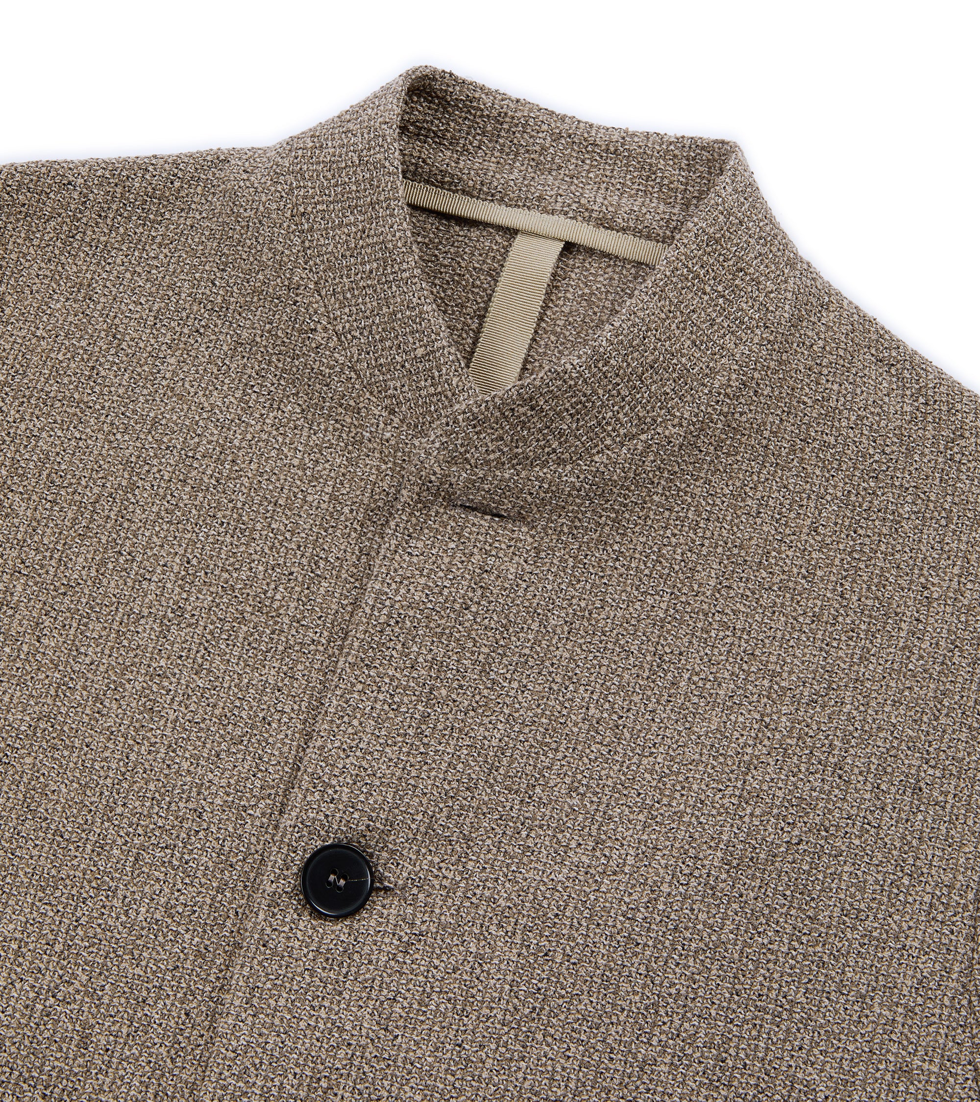 Harris Wharf Cotton Blend Boucle Nehru Jacket: Taupe