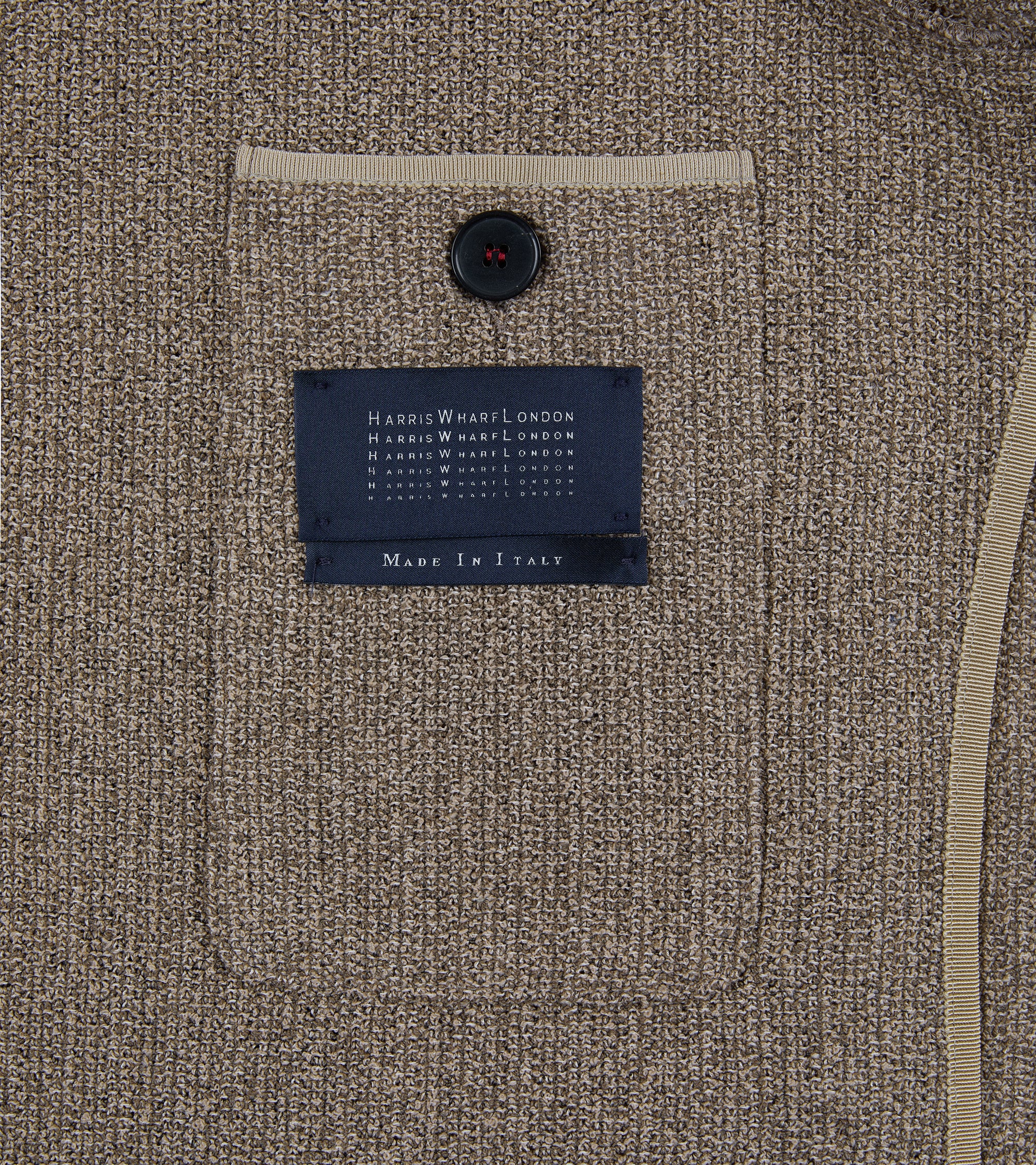 Harris Wharf Cotton Blend Boucle Nehru Jacket: Taupe