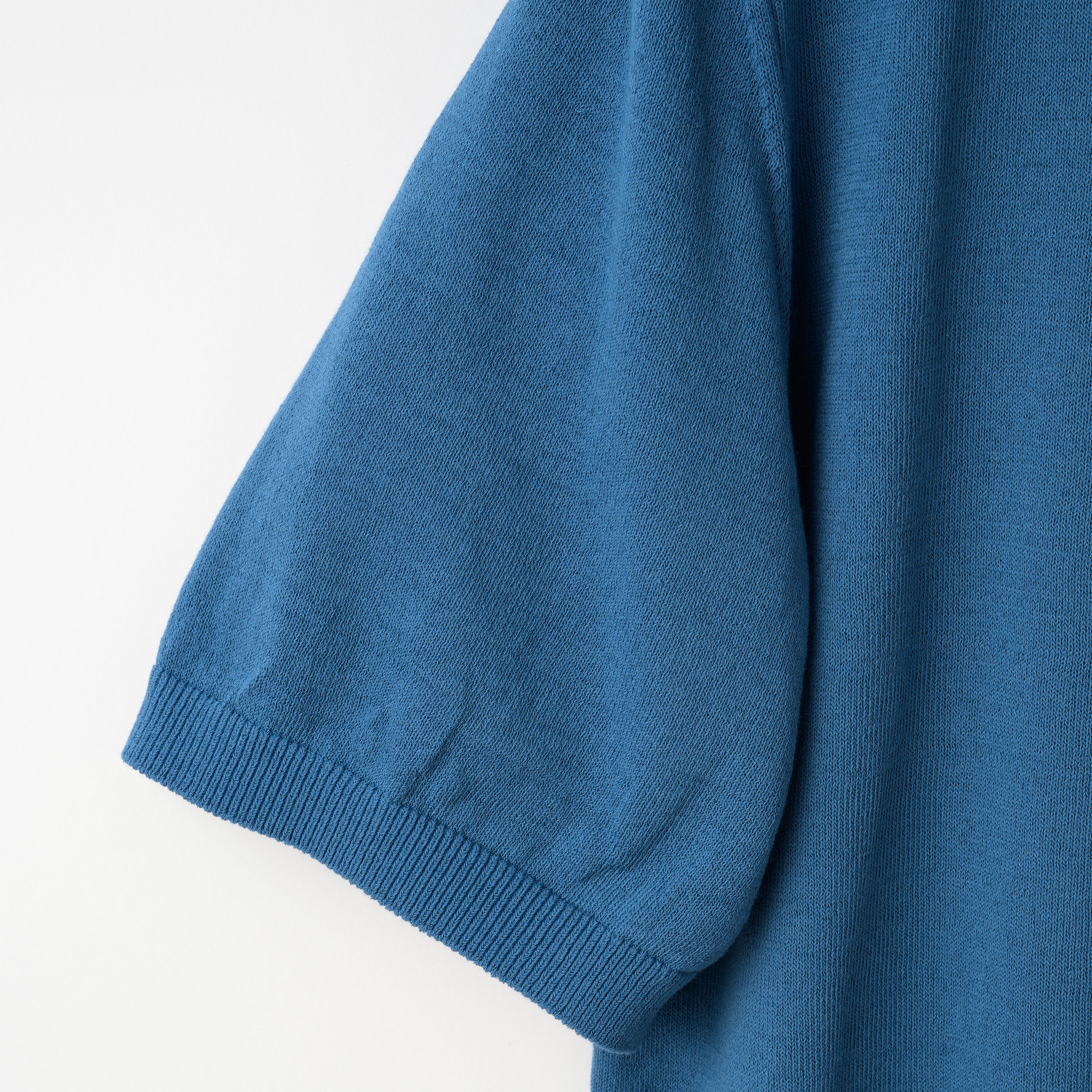 Mooncastle Ice Cotton Knit Polo Shirt: Smokey Blue