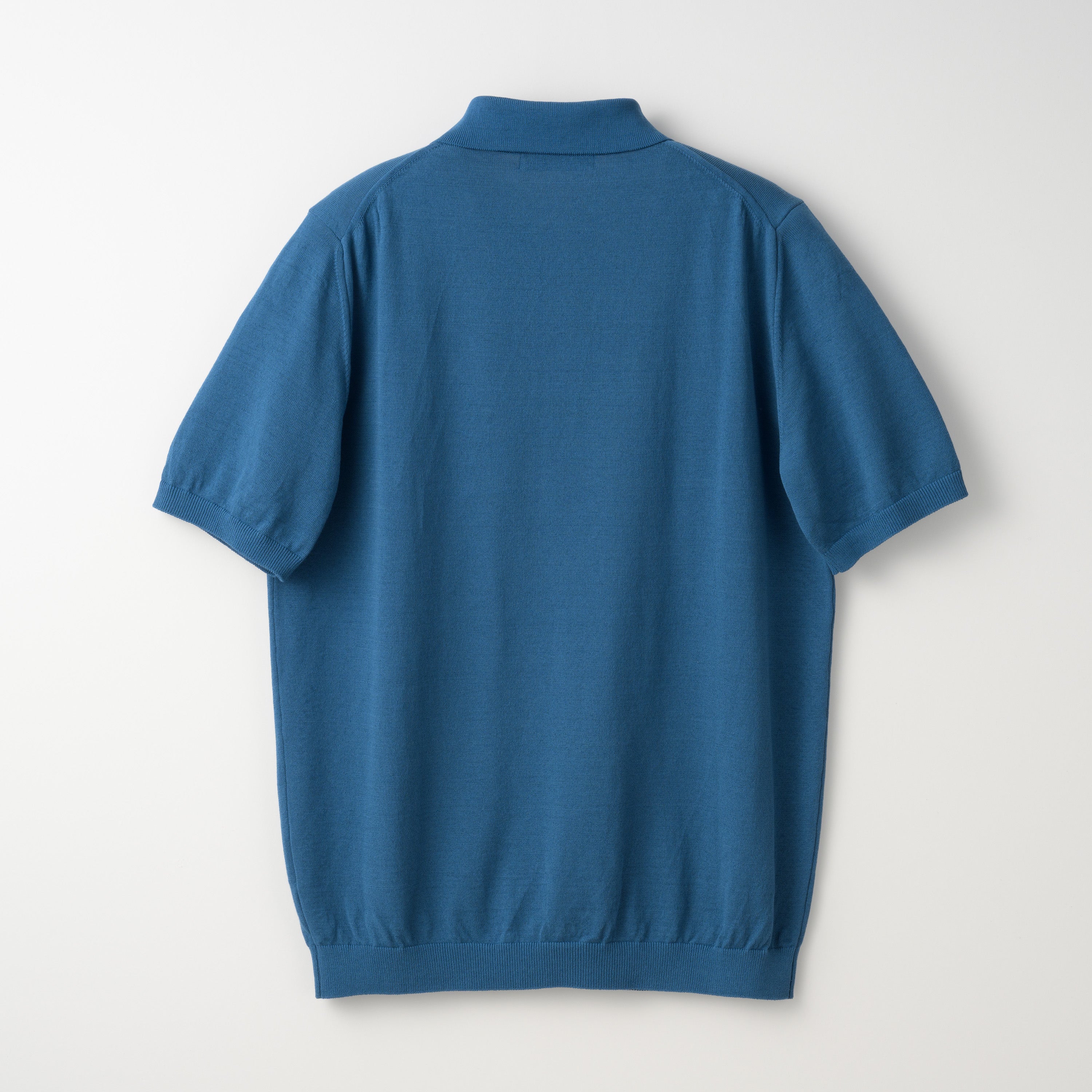 Mooncastle Ice Cotton Knit Polo Shirt: Smokey Blue