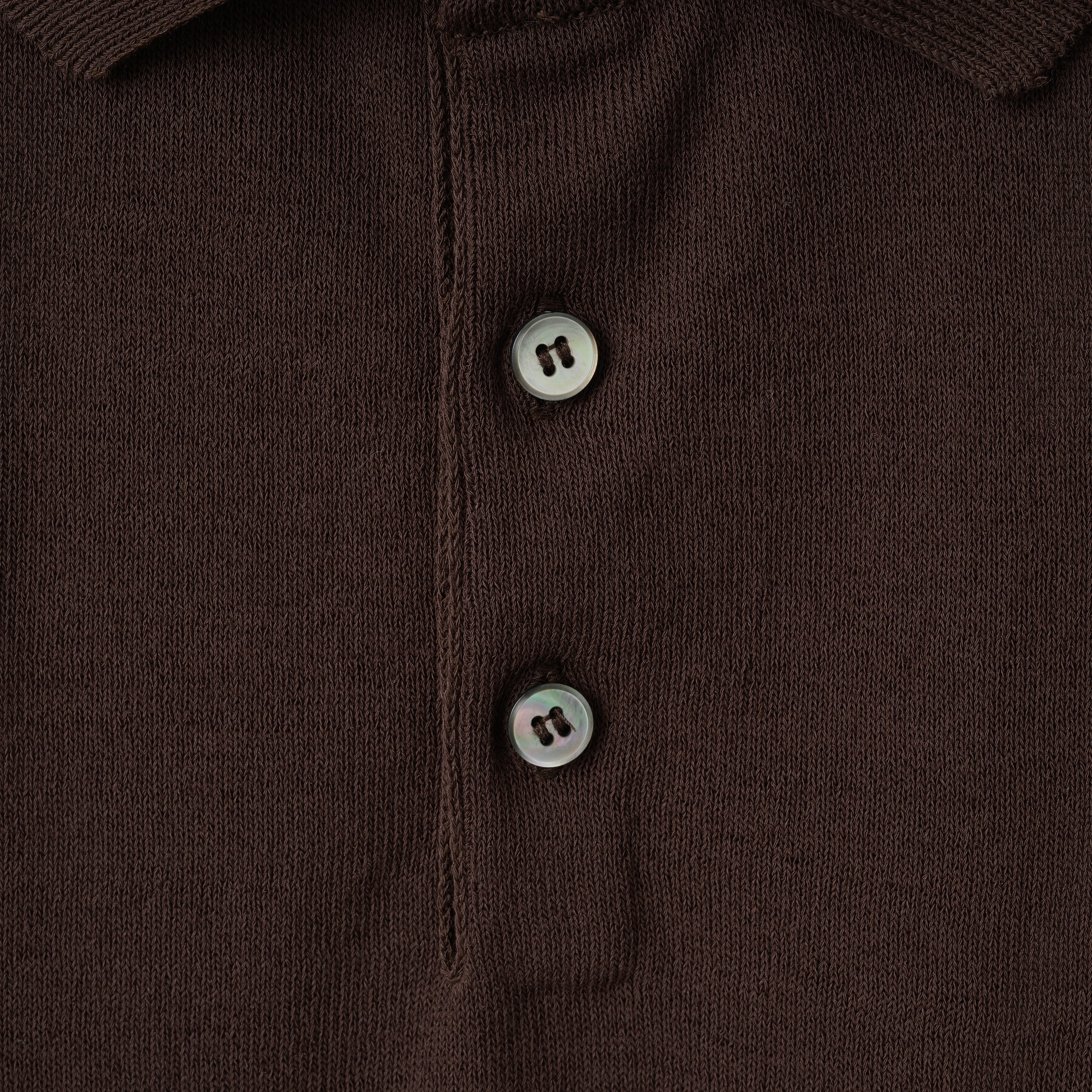 Mooncastle Ice Cotton Knit Polo Shirt: Brown