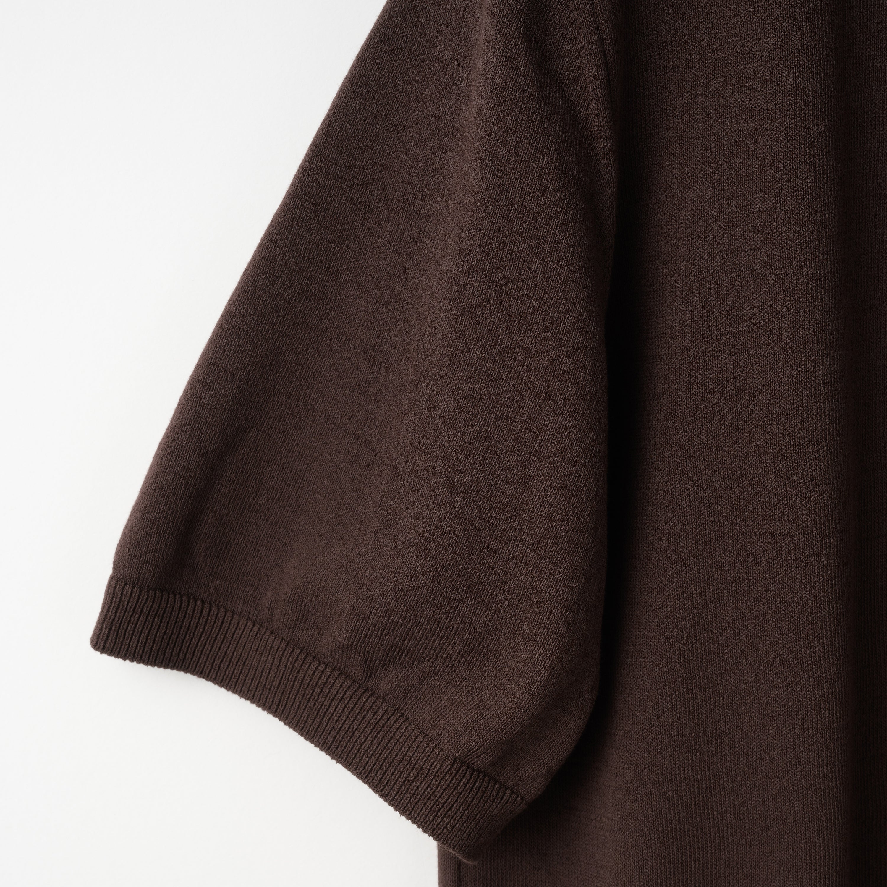 Mooncastle Ice Cotton Knit Polo Shirt: Brown