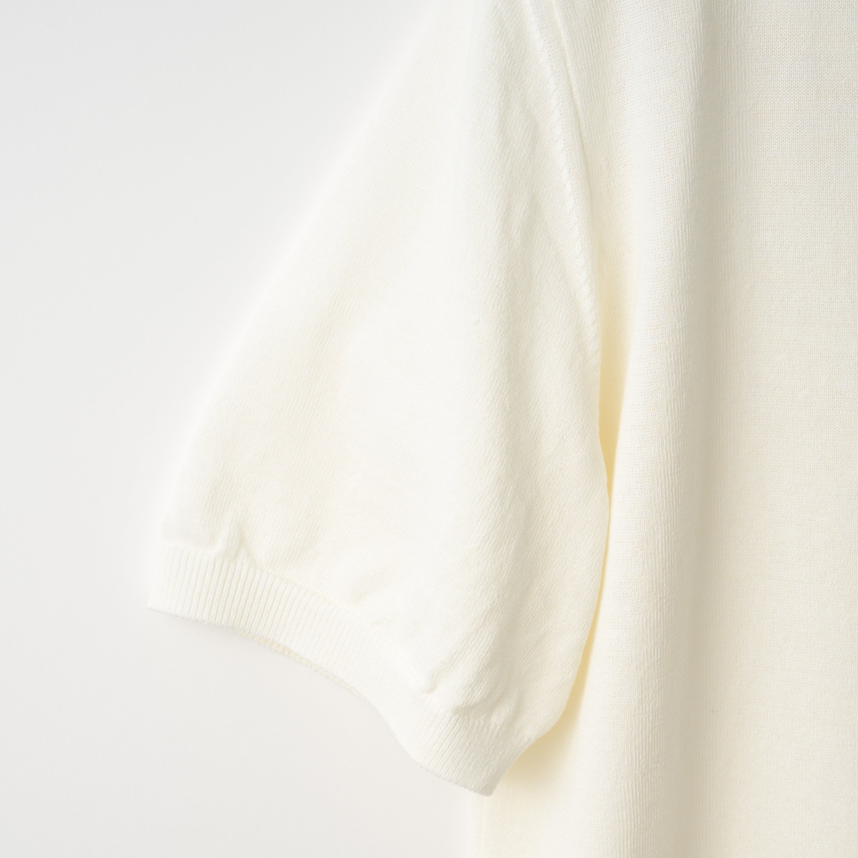 Mooncastle Ice Cotton Knit Skipper Shirt: Off White