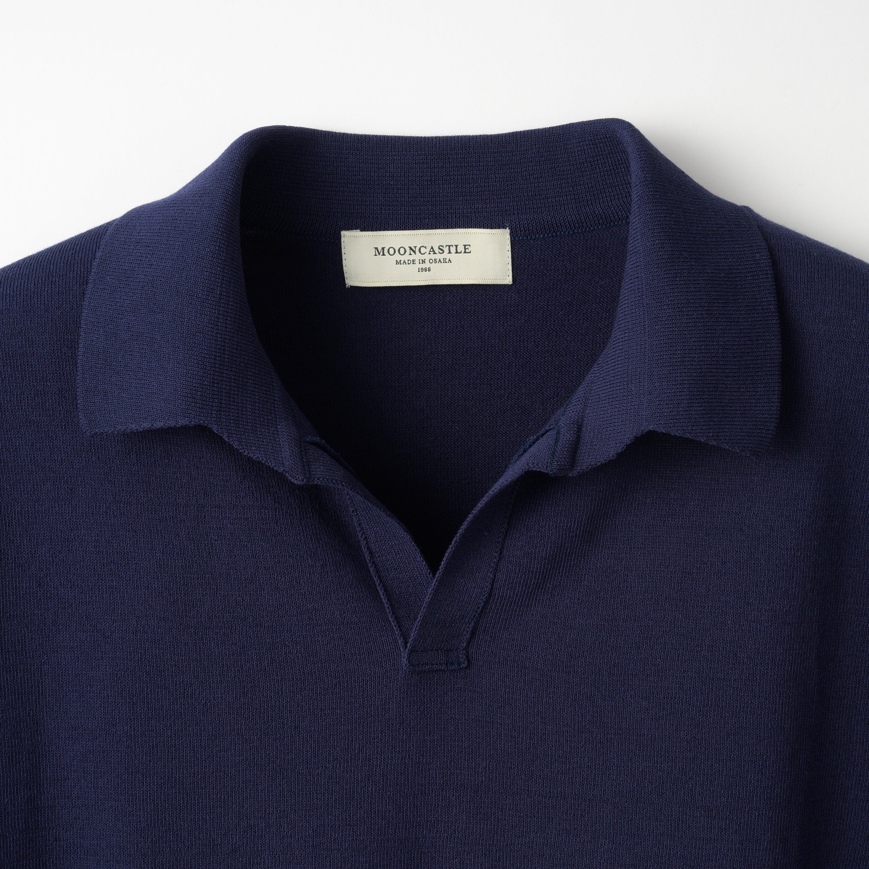 Mooncastle Ice Cotton Knit Skipper Shirt: Navy