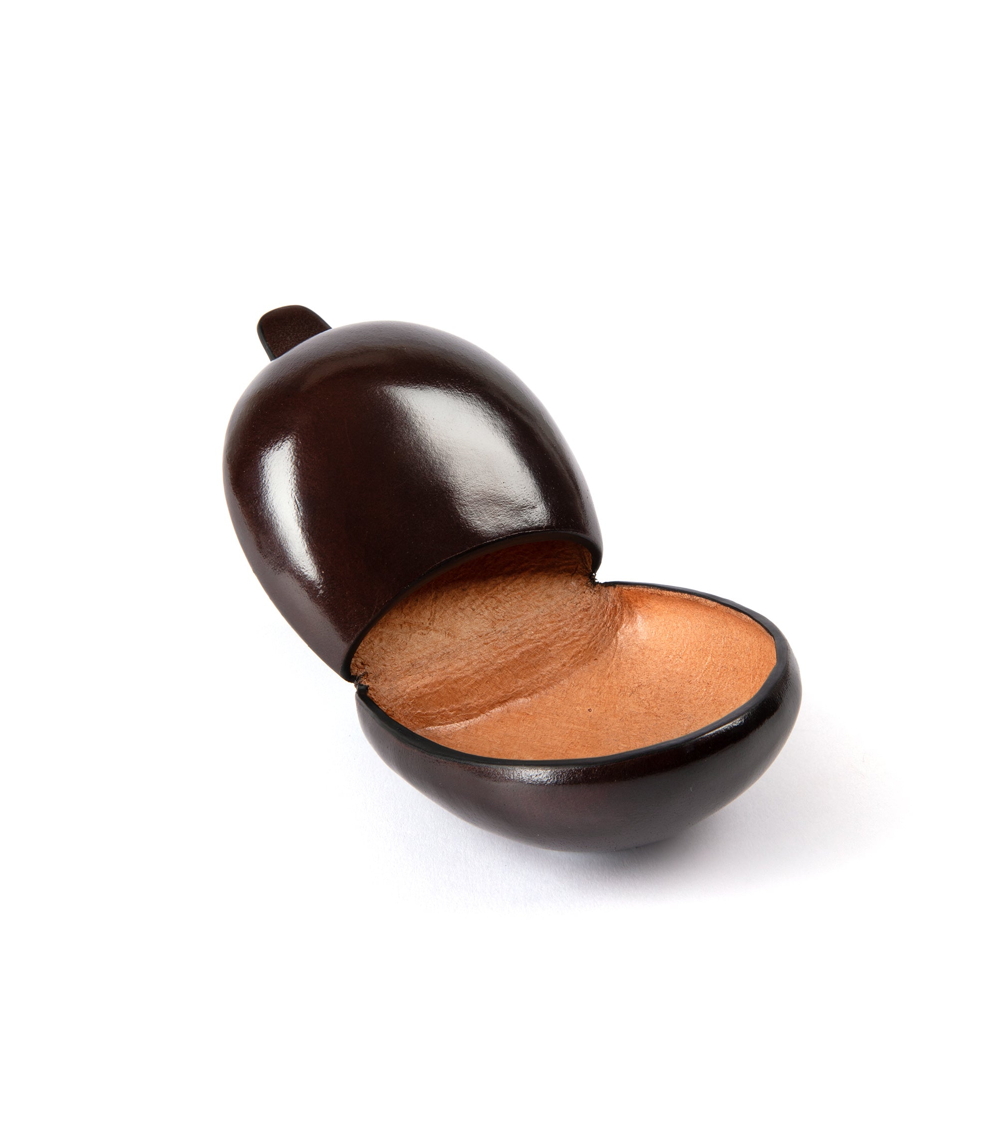 Il Bussetto Leather Coin Case: Dark Brown