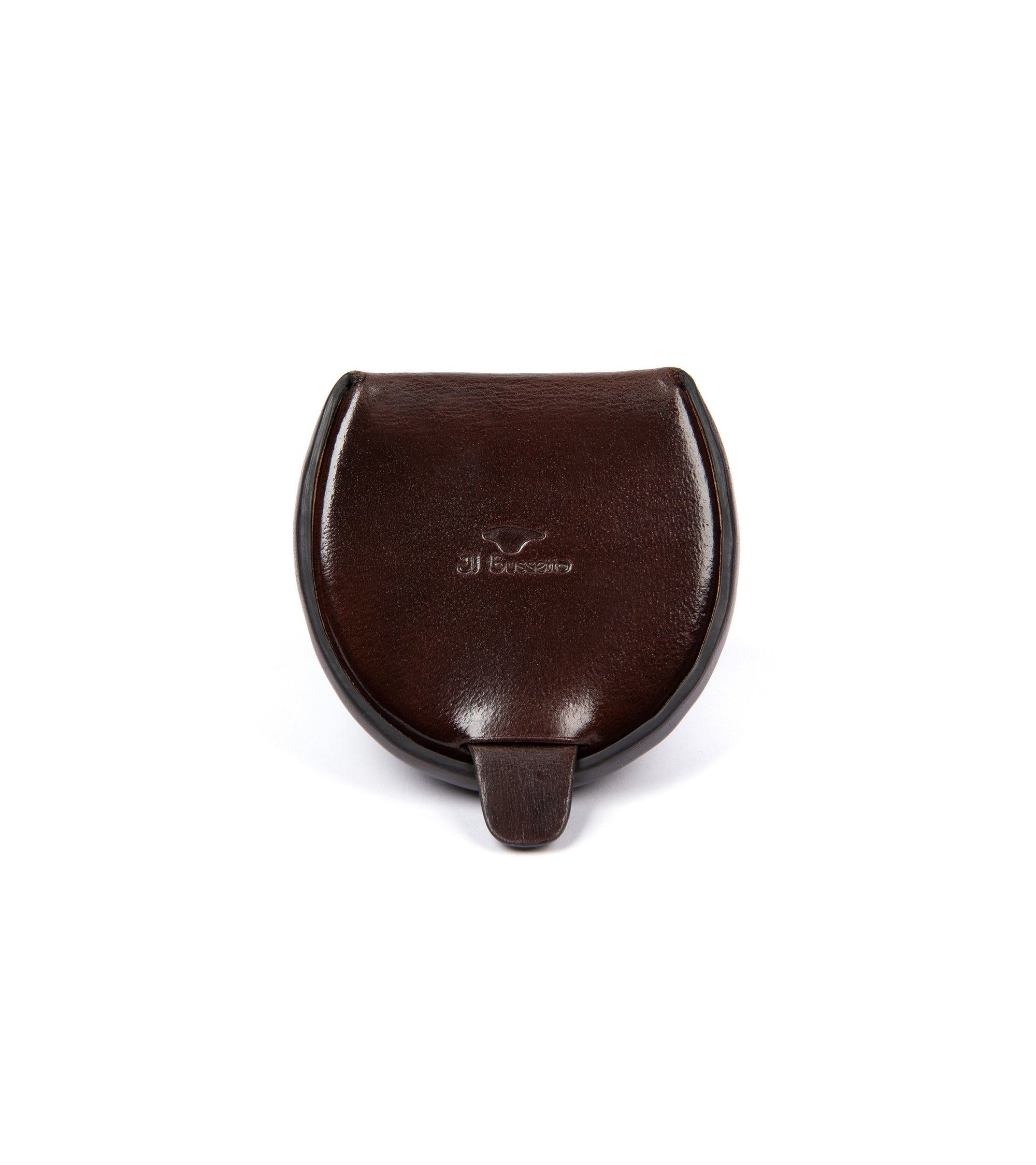 Il Bussetto Leather Coin Case: Dark Brown