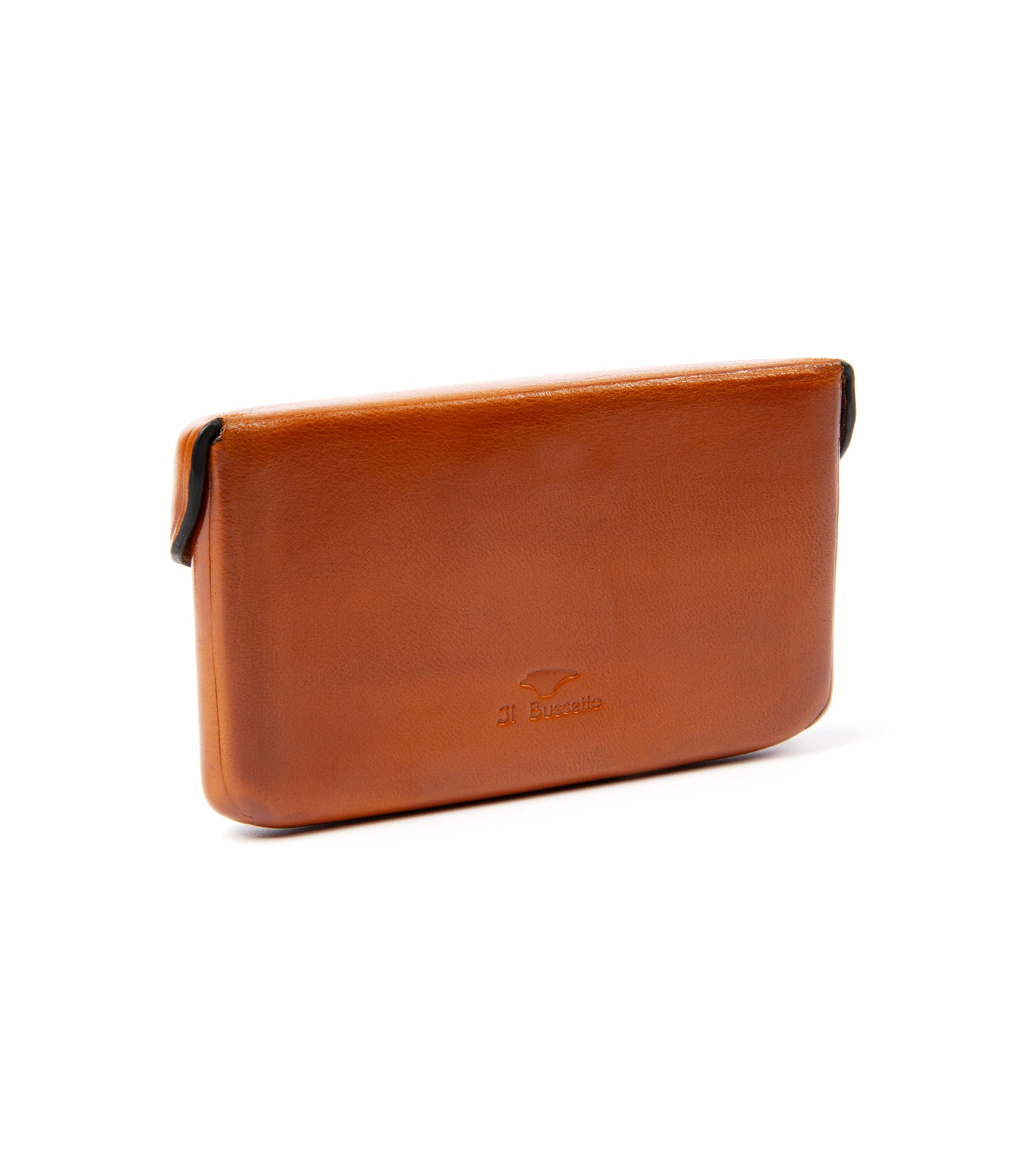 Il Bussetto Leather Magnetic Card Holder: Biscuit