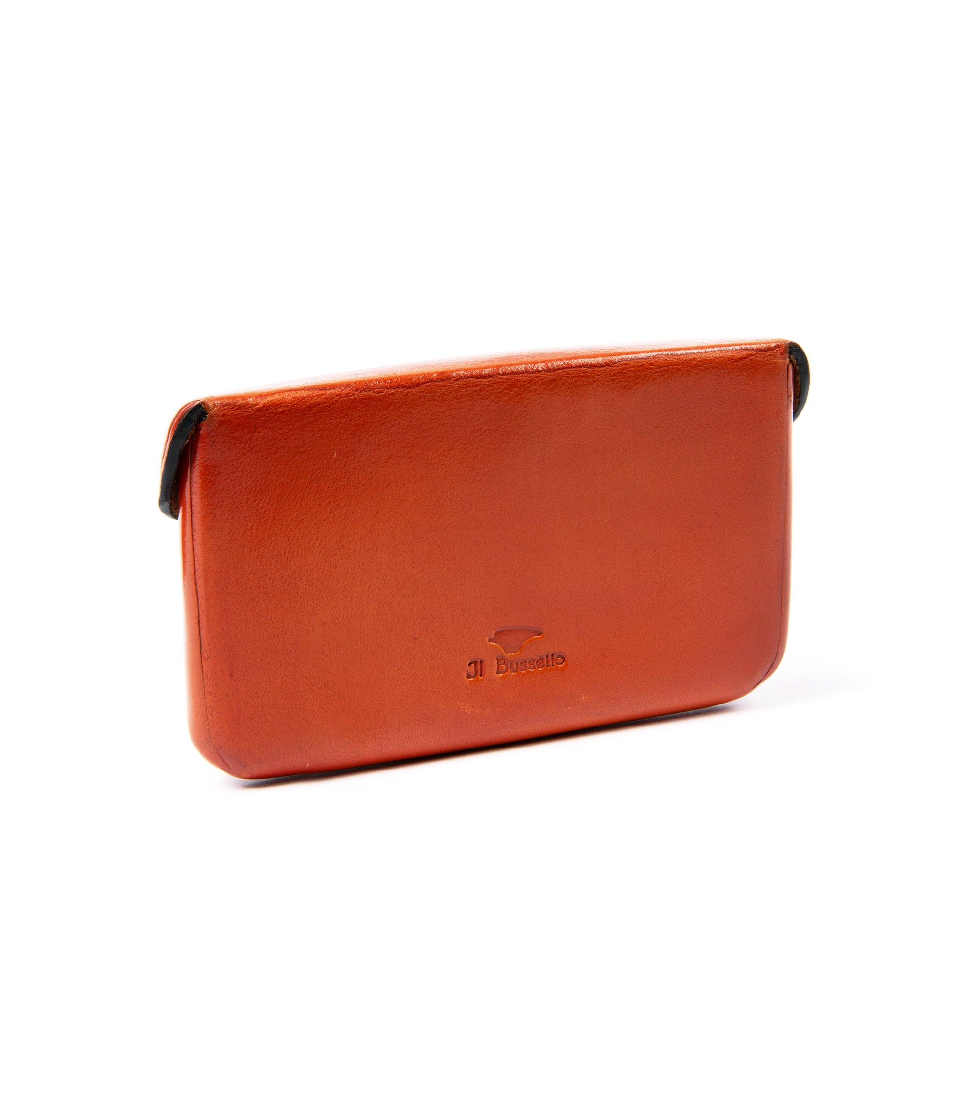 Il Bussetto Leather Magnetic Card Holder: Orange