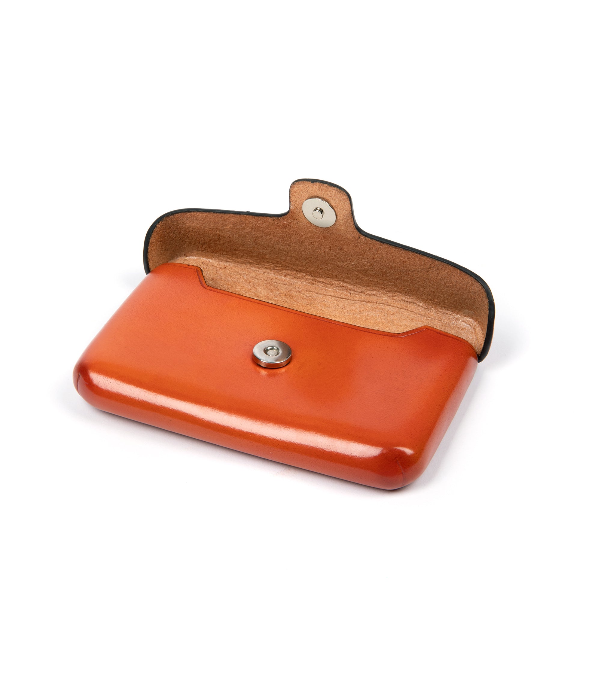 Il Bussetto Leather Magnetic Card Holder: Orange