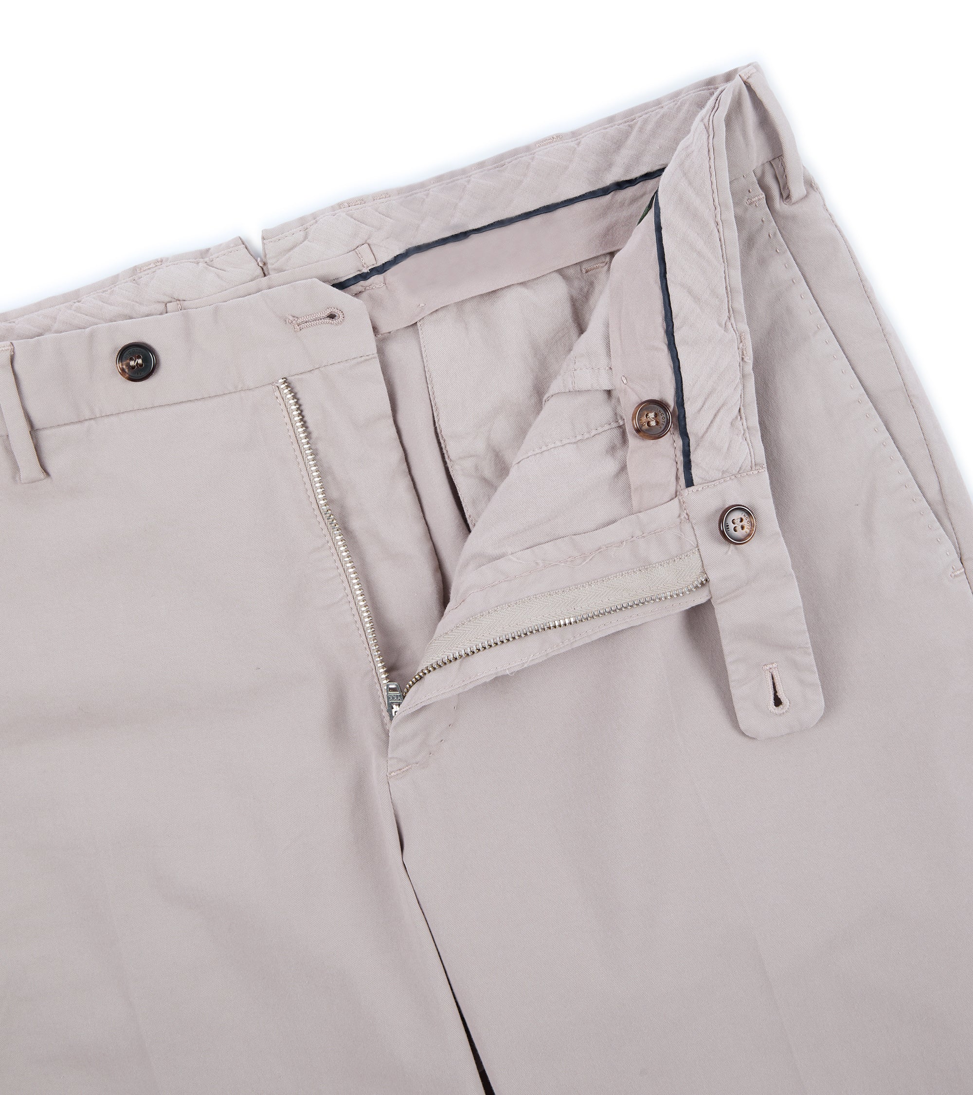 Incotex Regular Fit Royal Batavia Cotton Trousers: Beige