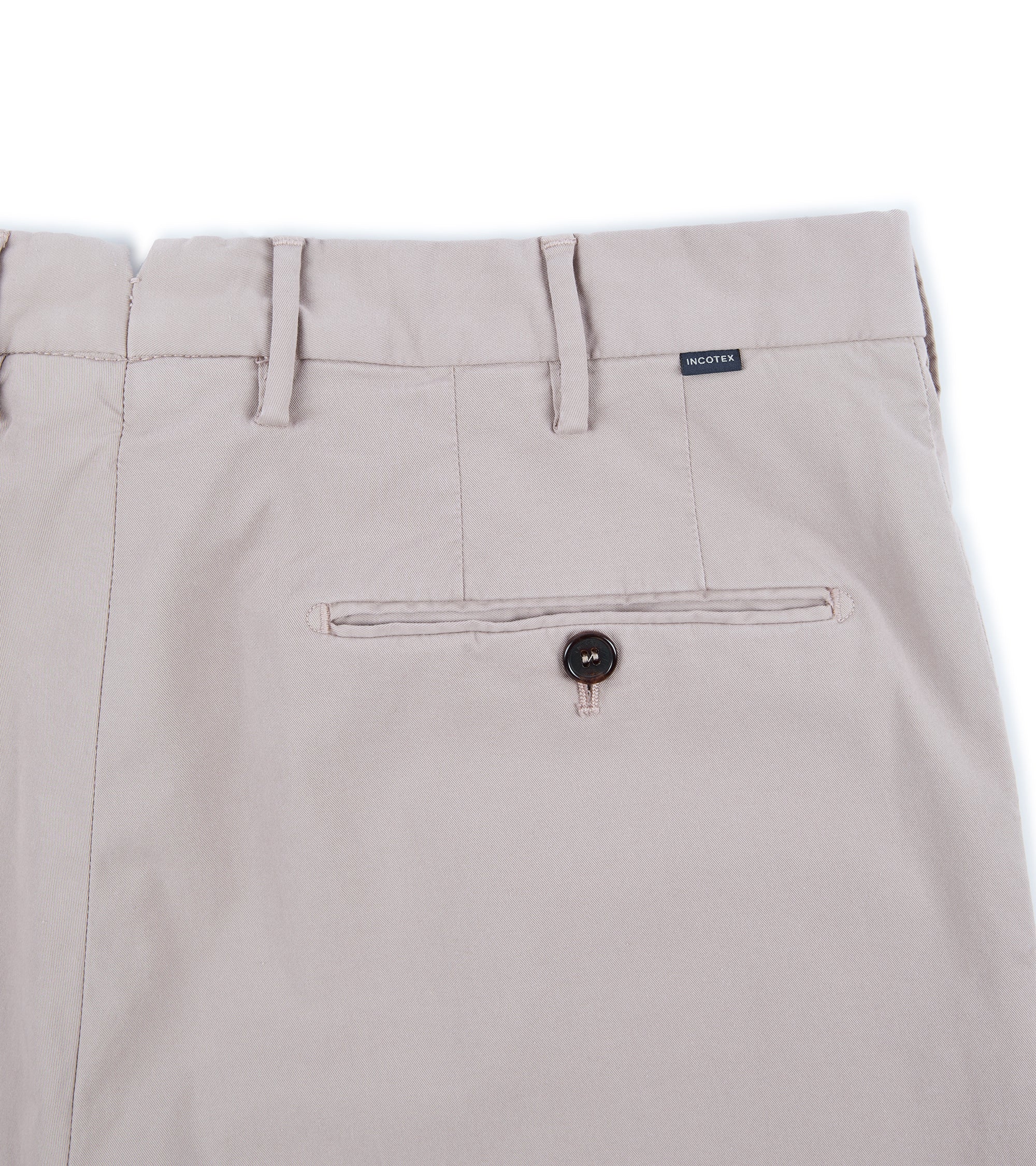 Incotex Regular Fit Royal Batavia Cotton Trousers: Beige