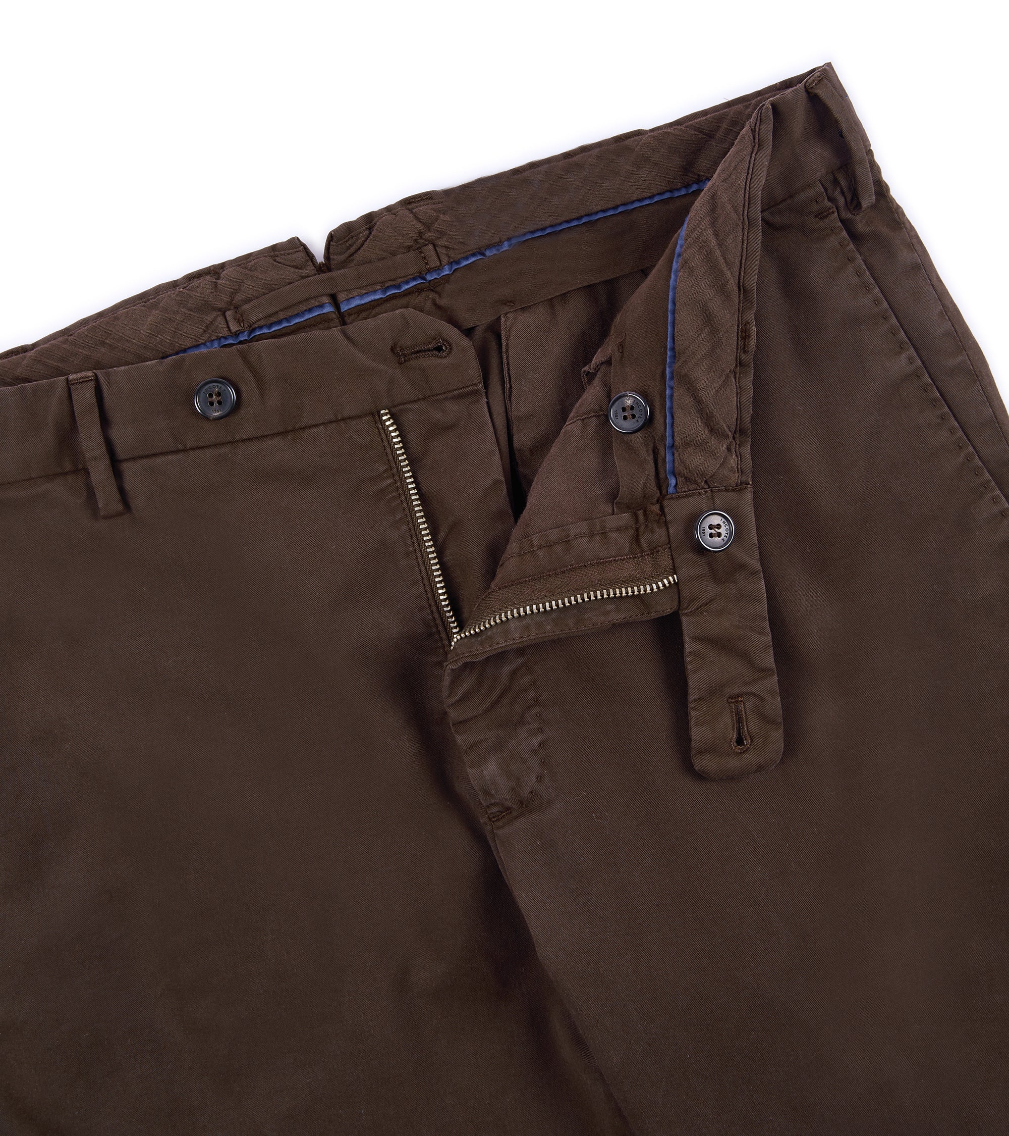 Incotex Regular Fit Royal Batavia Cotton Trousers: Brown