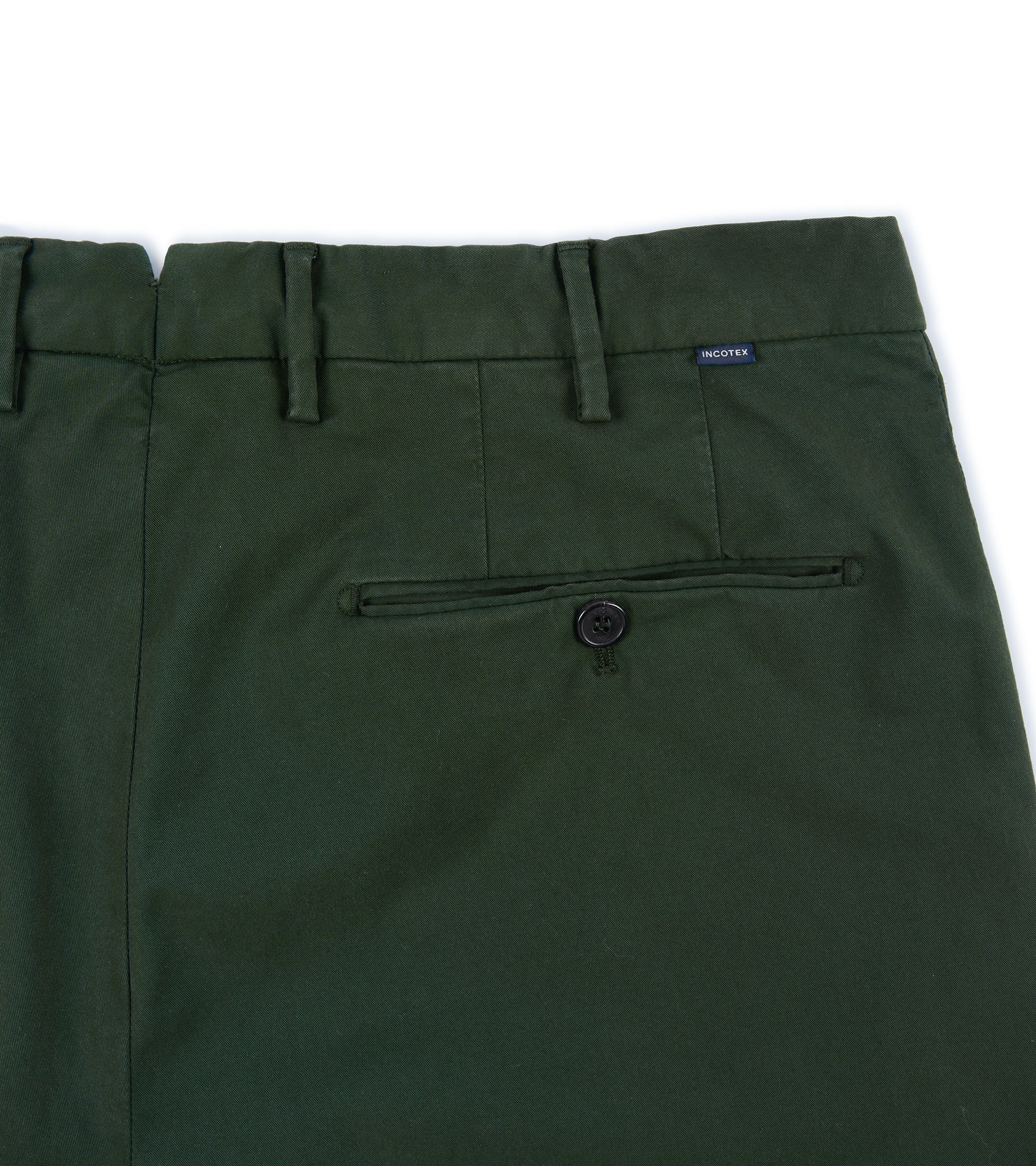 Incotex Regular Fit Royal Batavia Cotton Trousers: Green