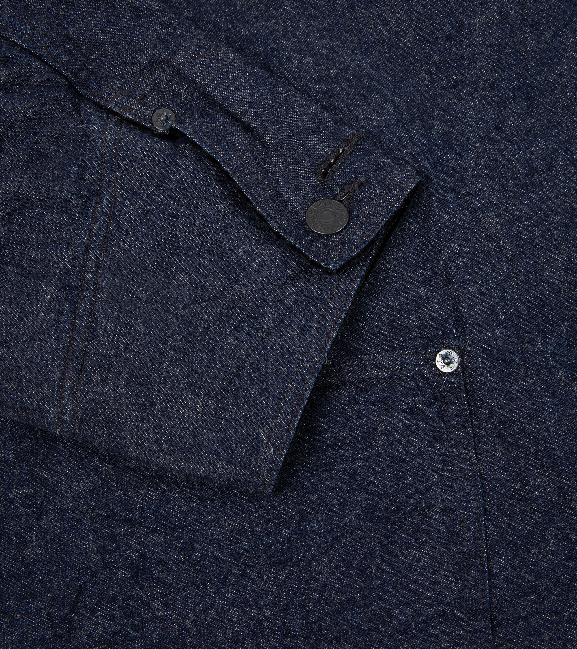 Kaptain Sunshine Cotton Linen Selvedge Denim Forester Jacket: Indigo