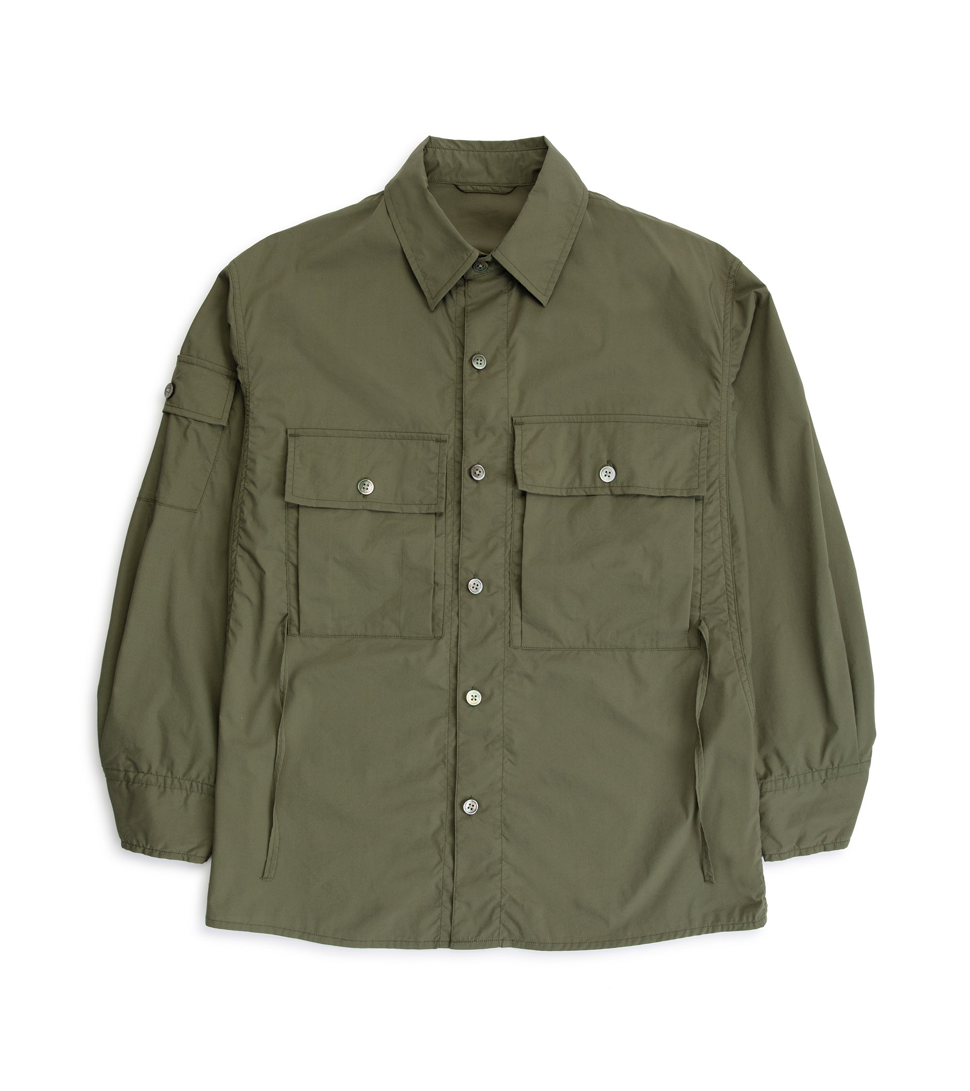 Kaptain Sunshine Cotton Poly Field Shirt Jacket: Dull Olive