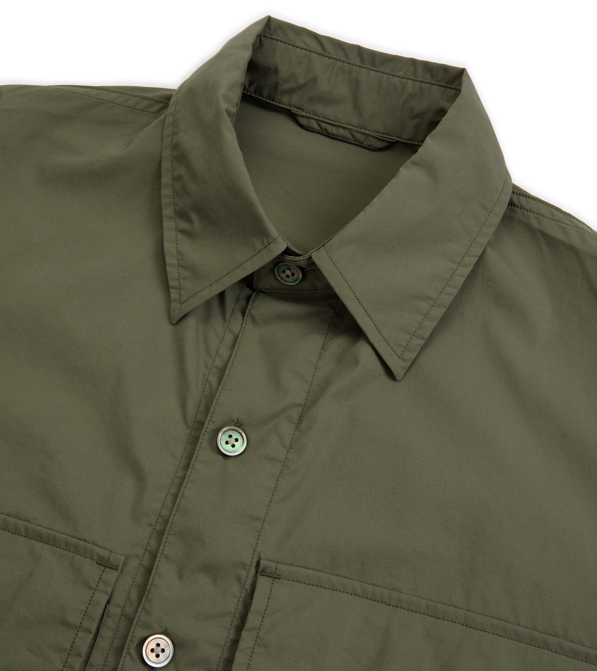 Kaptain Sunshine Cotton Poly Field Shirt Jacket: Dull Olive