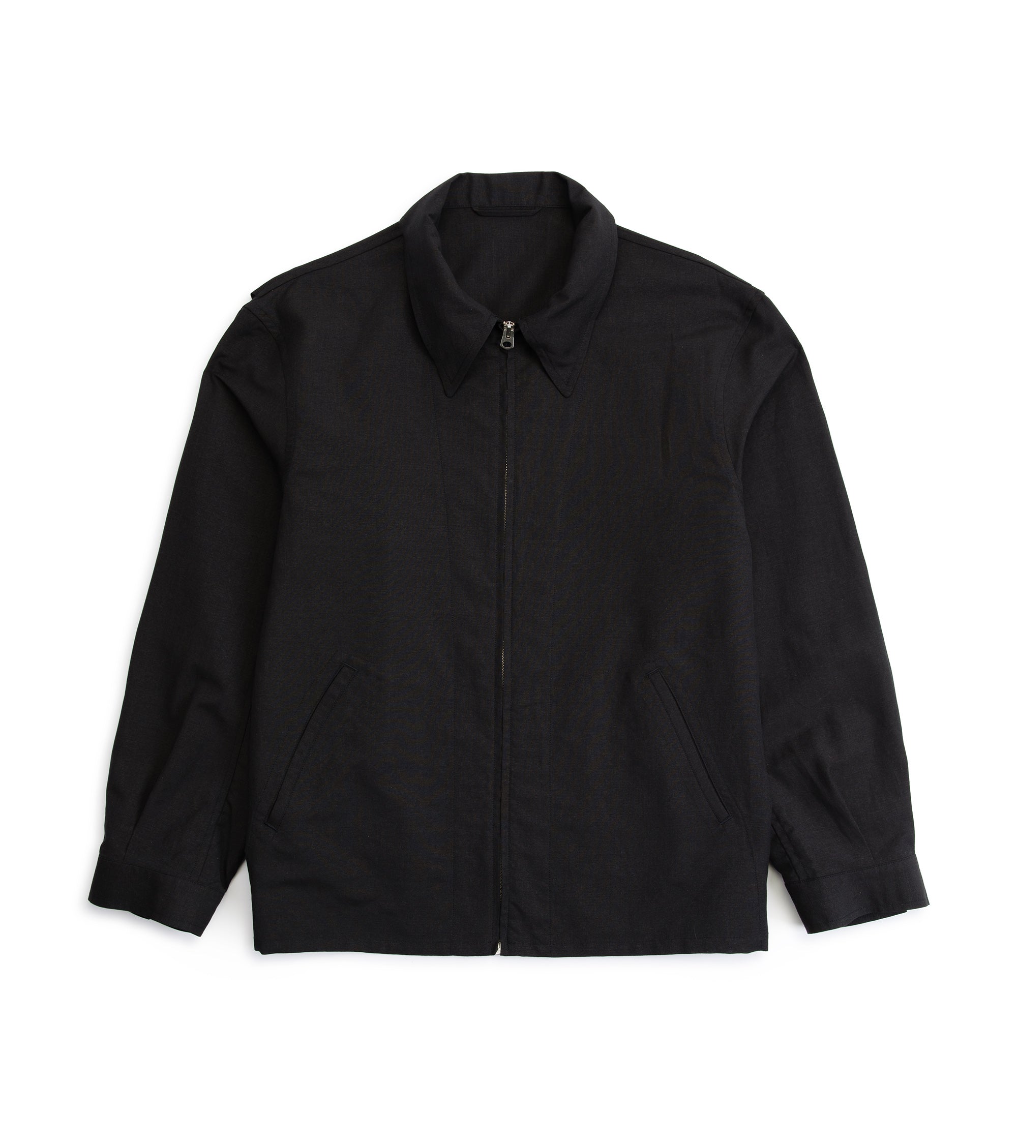 Kaptain Sunshine Wool Paper Zip Blouson Jacket: Navy