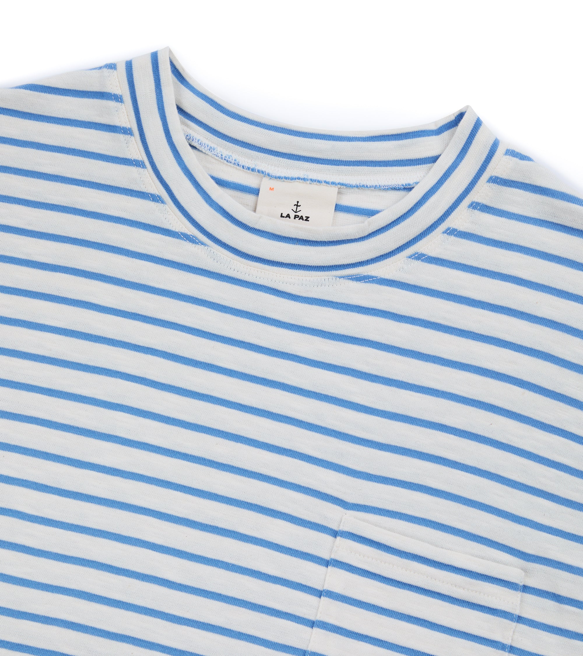 La Paz Guerreiro Cotton Mix Striped T-Shirt: Azure