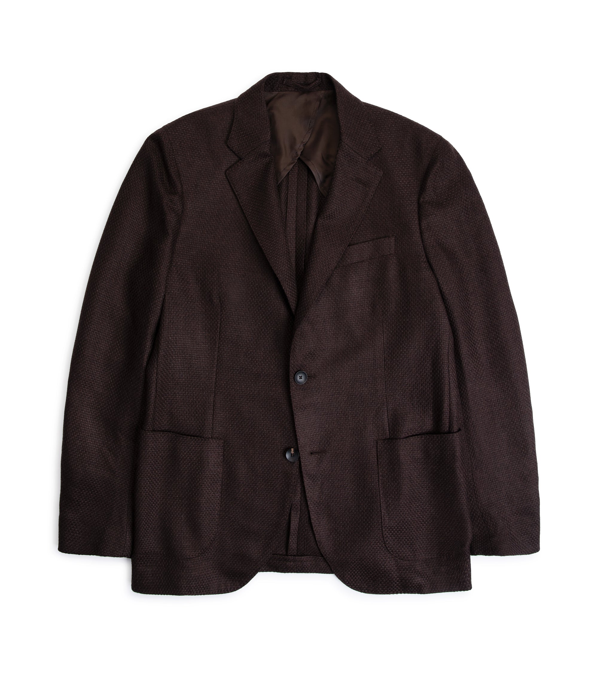 Lardini Cashmere Silk Basket Weave Jacket: Brown