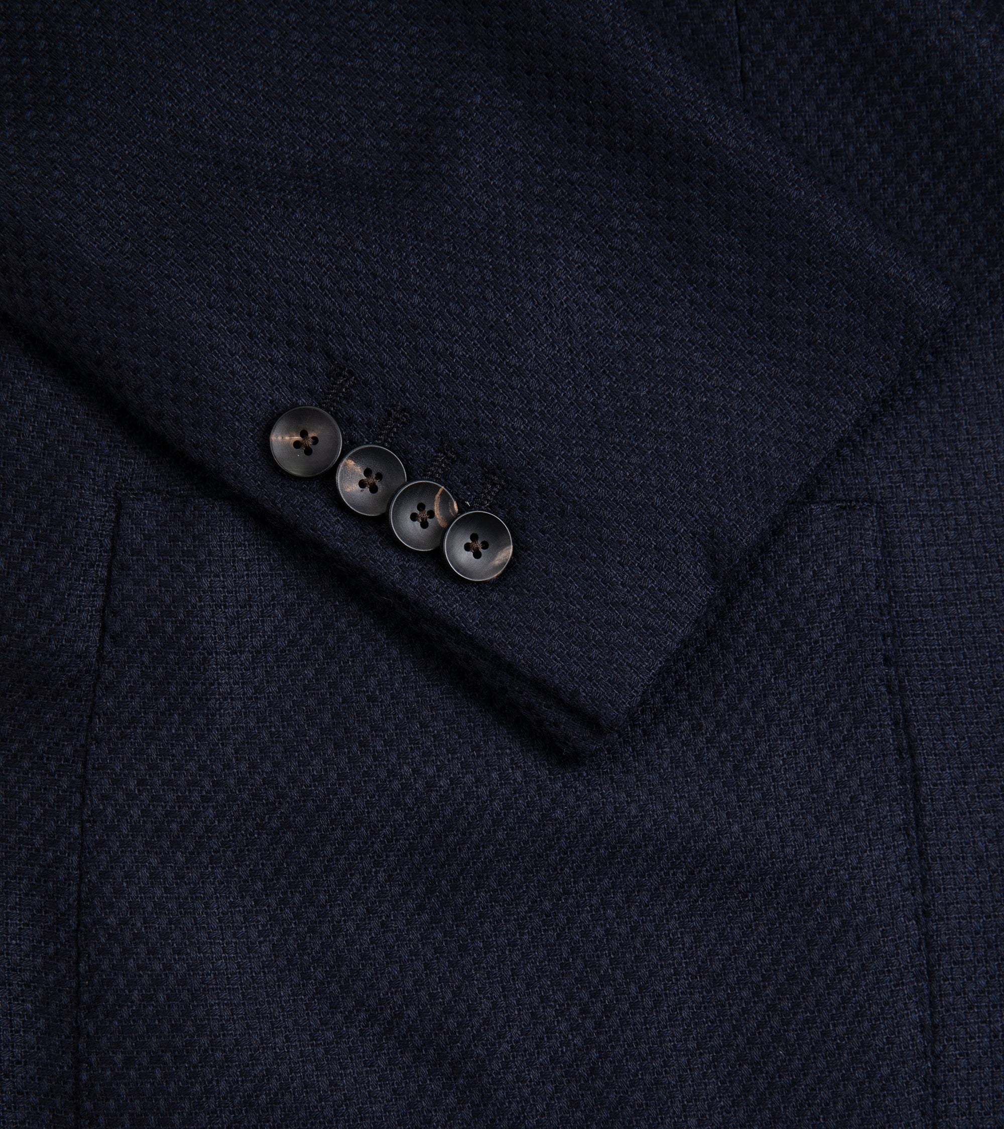 Lardini Cashmere Silk Basket Weave Jacket: Navy