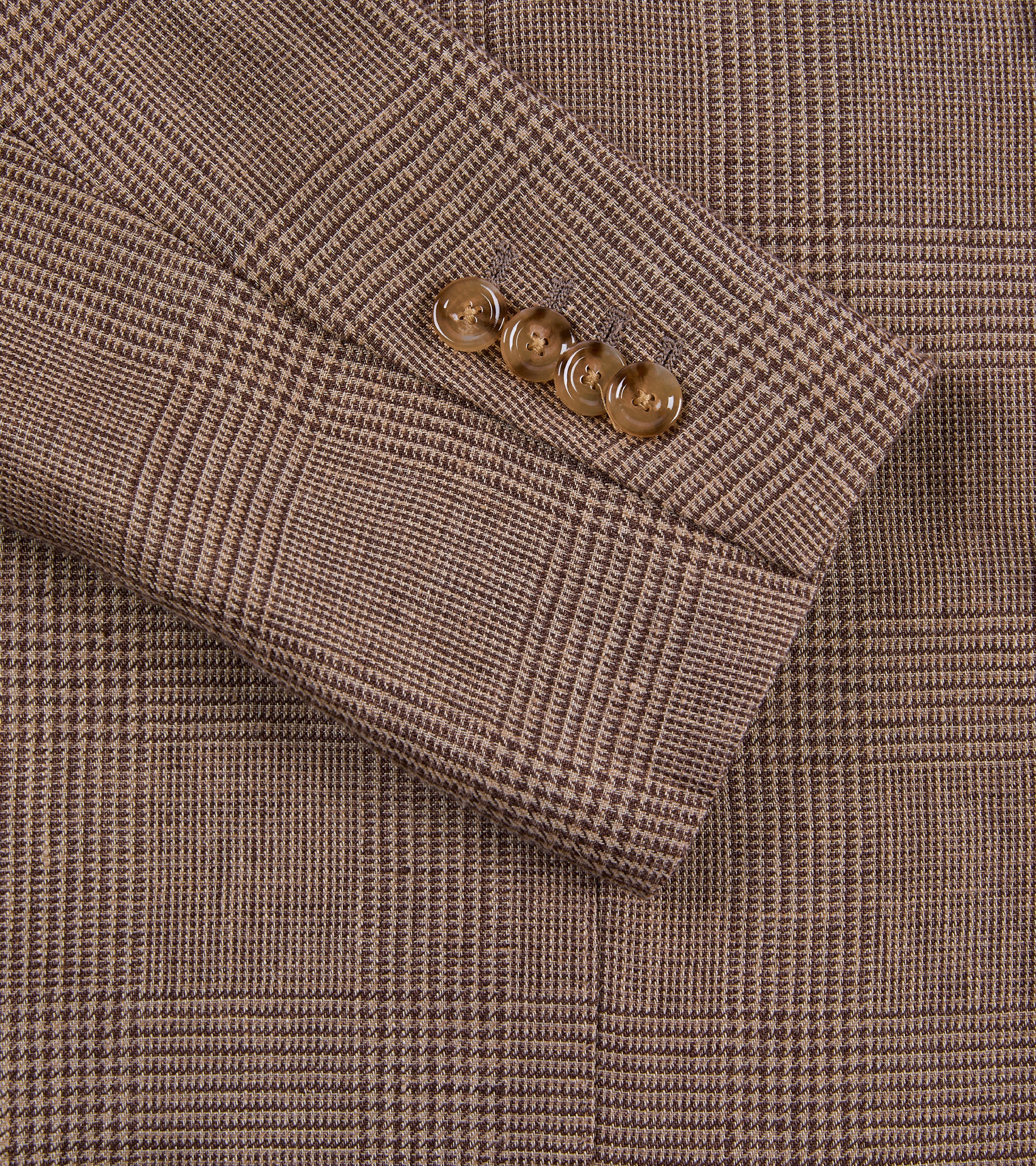 Lardini Linen Prince of Wales Check Jacket: Brown