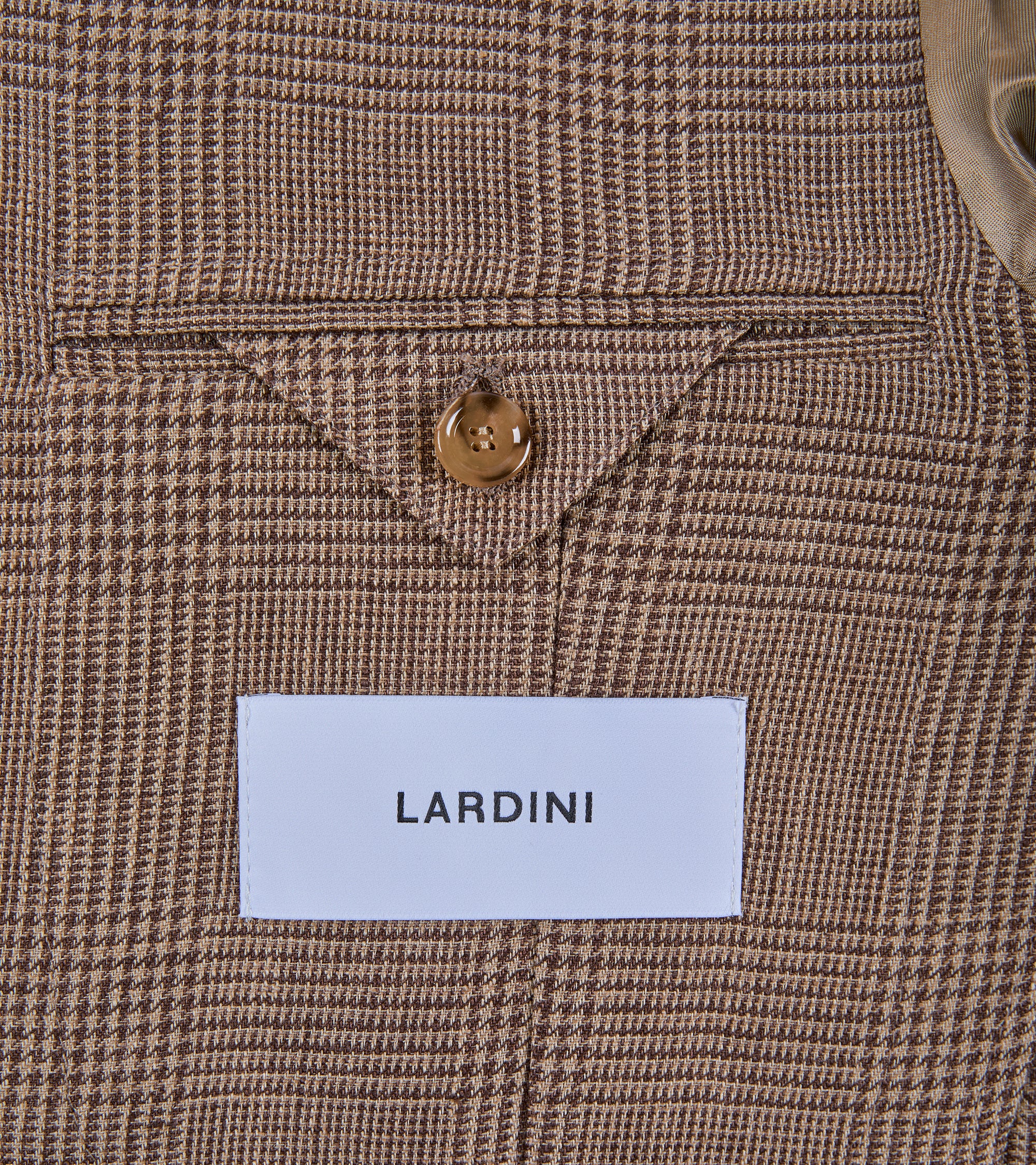 Lardini Linen Prince of Wales Check Jacket: Brown