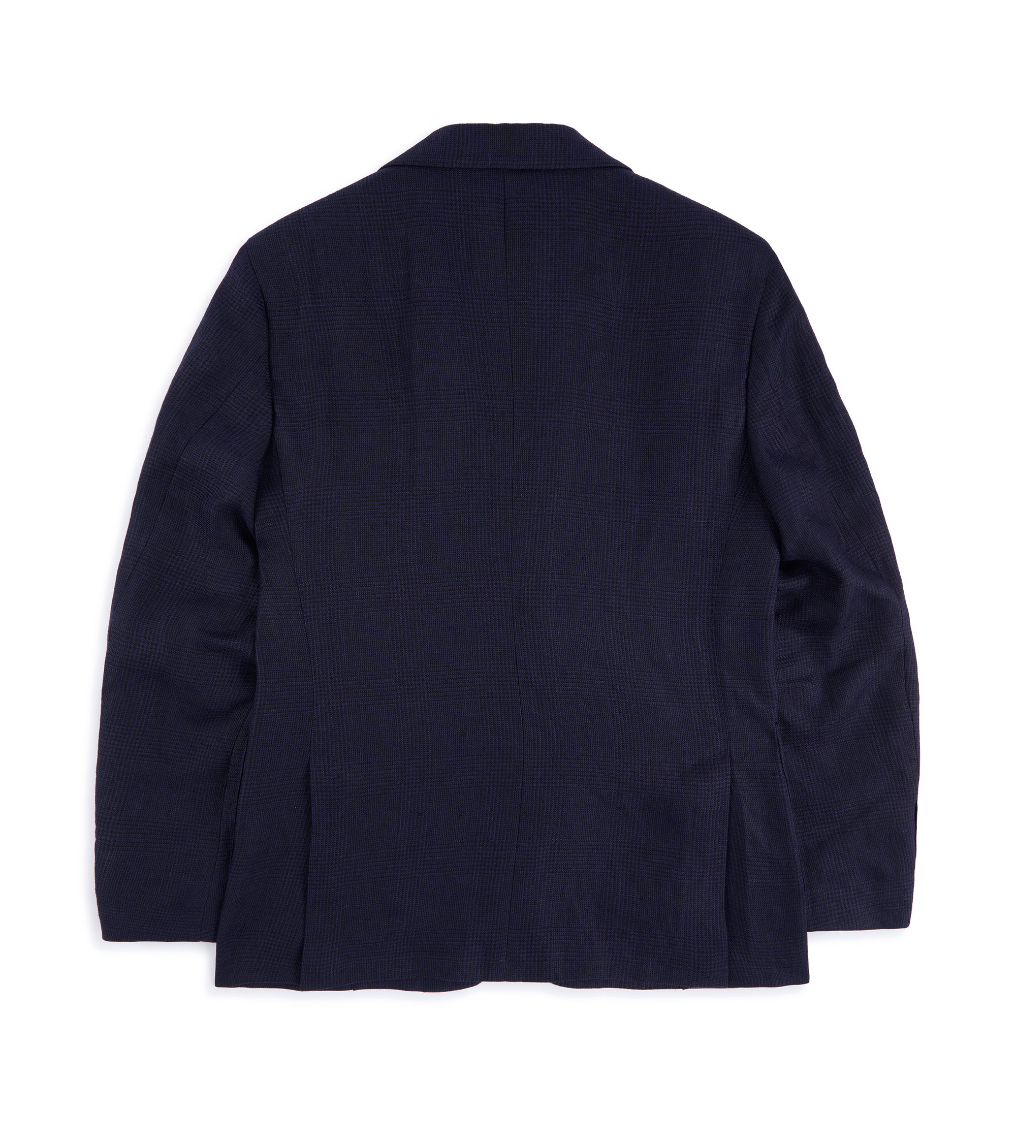 Lardini Linen Prince of Wales Check Jacket: Navy