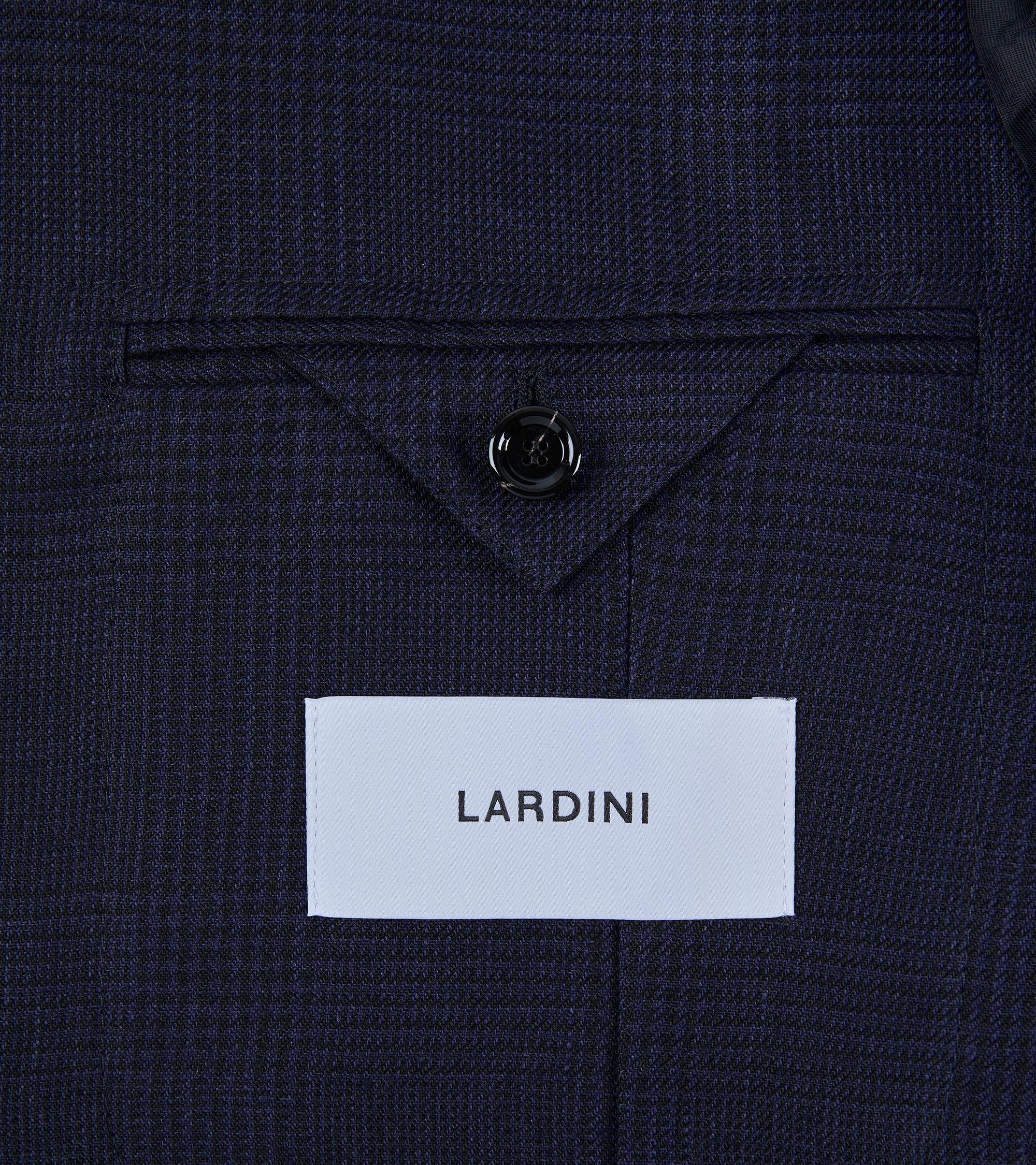 Lardini Linen Prince of Wales Check Jacket: Navy