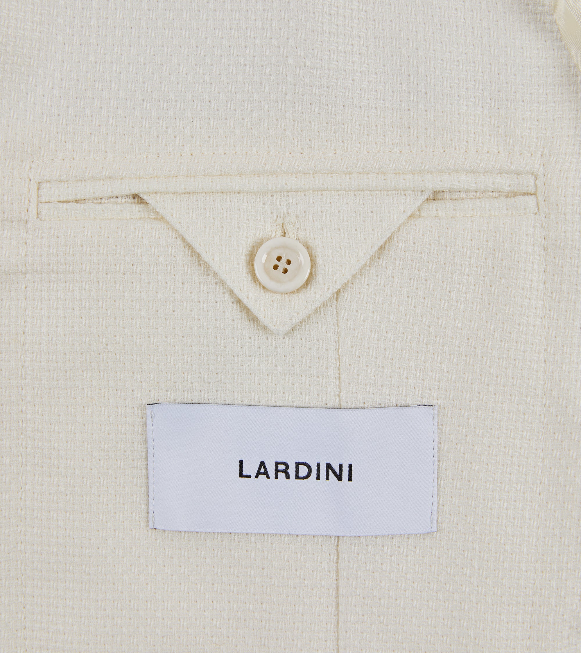 Lardini Wool Linen Silk Basketweave Jacket: Cream