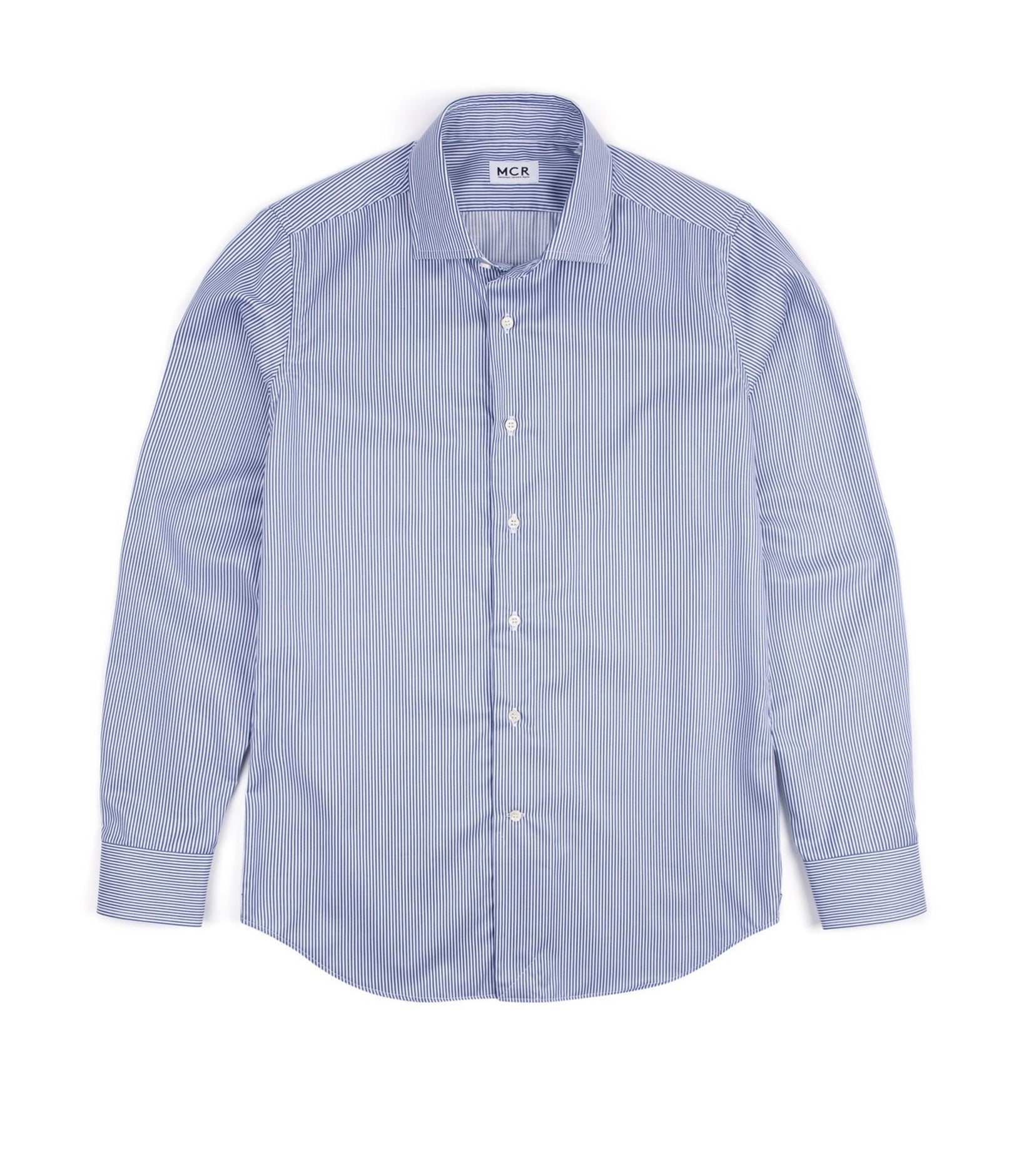 MCR Slim Twill Striped Shirt: Dark Blue