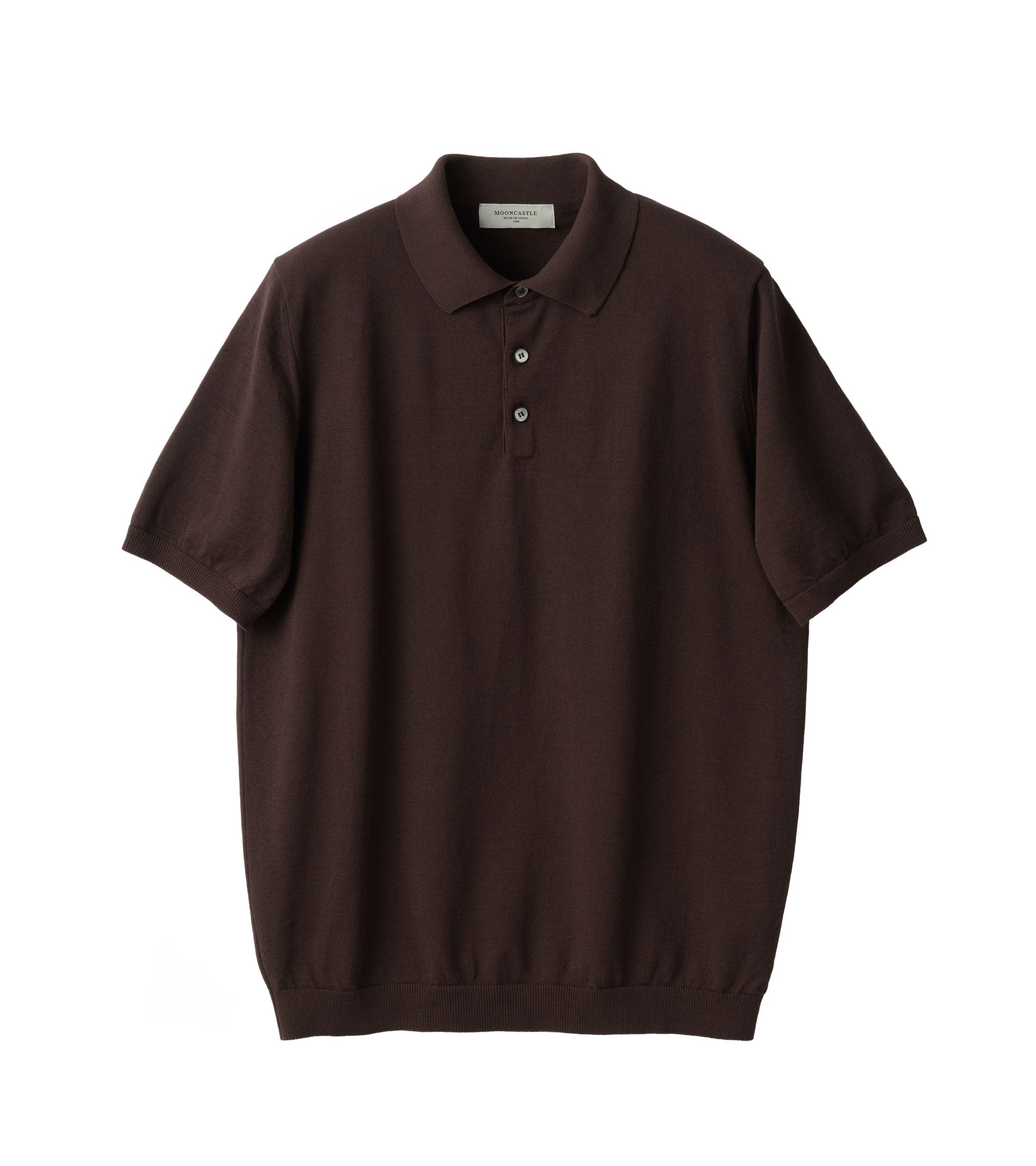 Mooncastle Ice Cotton Knit Polo Shirt: Brown