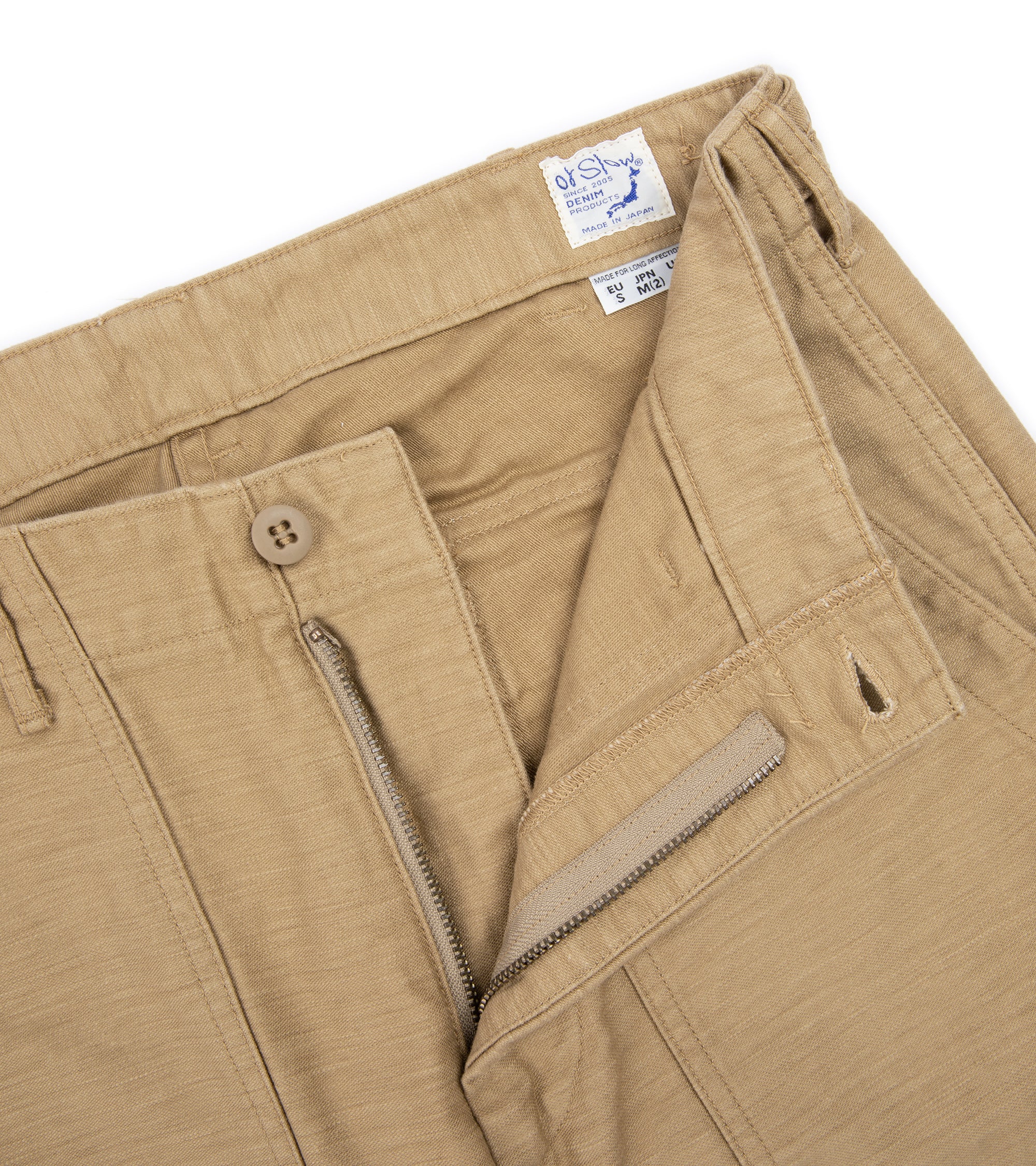 OrSlow Slim Fit Cotton Fatigue Pants: Khaki