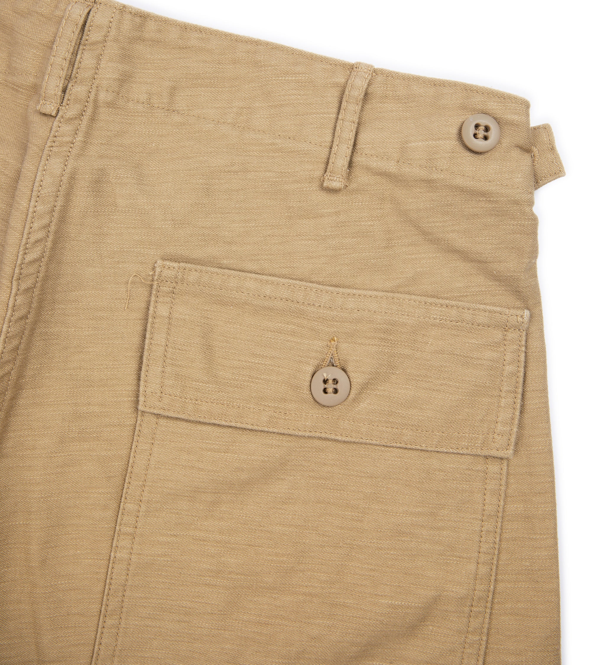 OrSlow Slim Fit Cotton Fatigue Pants: Khaki