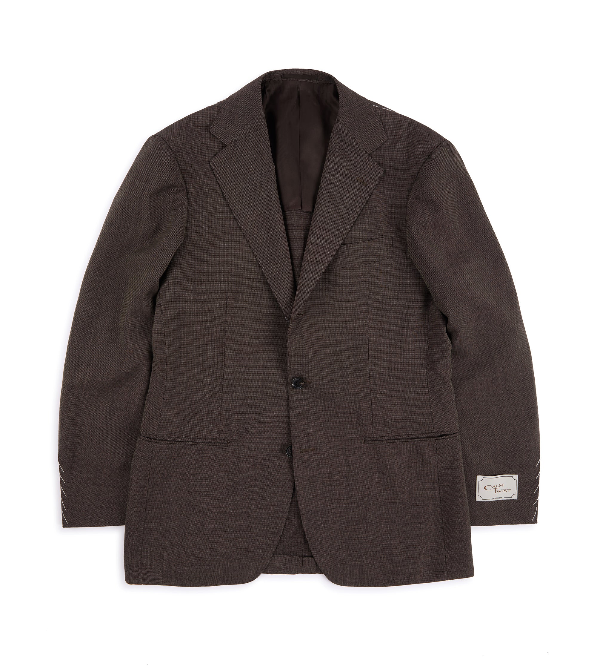 Ring Jacket Meister Calm Twist Wool Suit: Brown