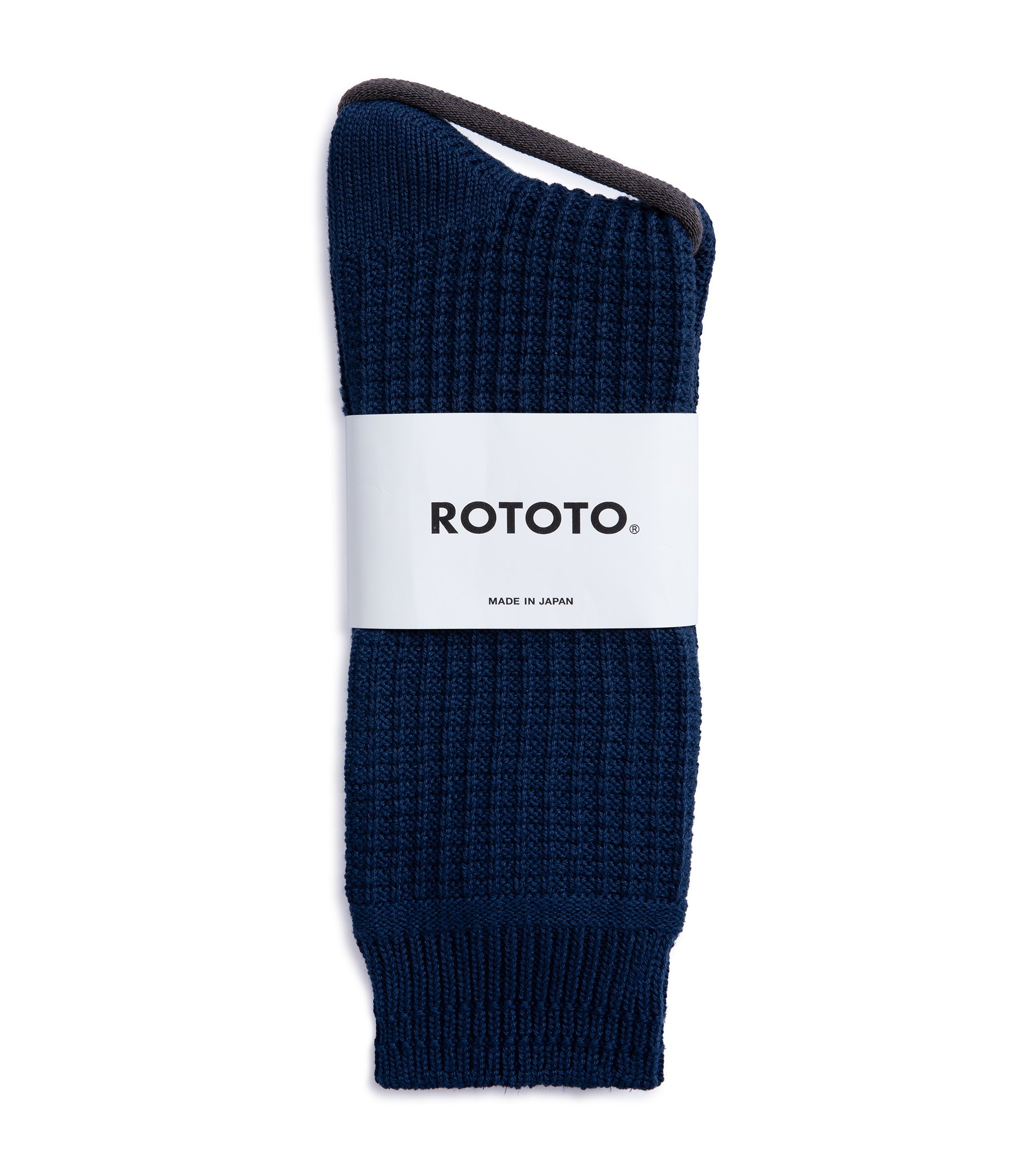 RoToTo Cotton Waffle Socks: Dull Blue