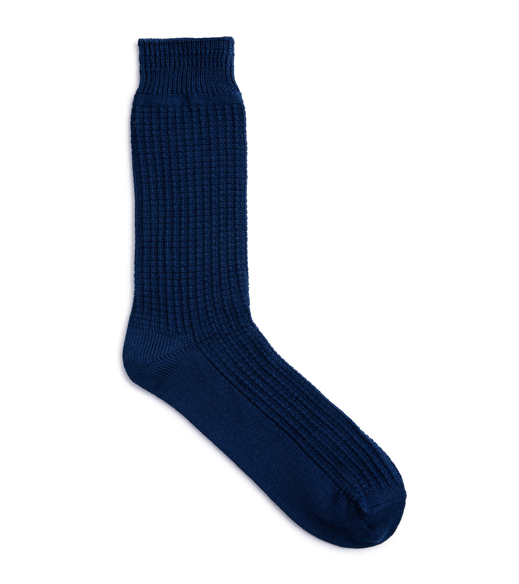 RoToTo Cotton Waffle Socks: Dull Blue