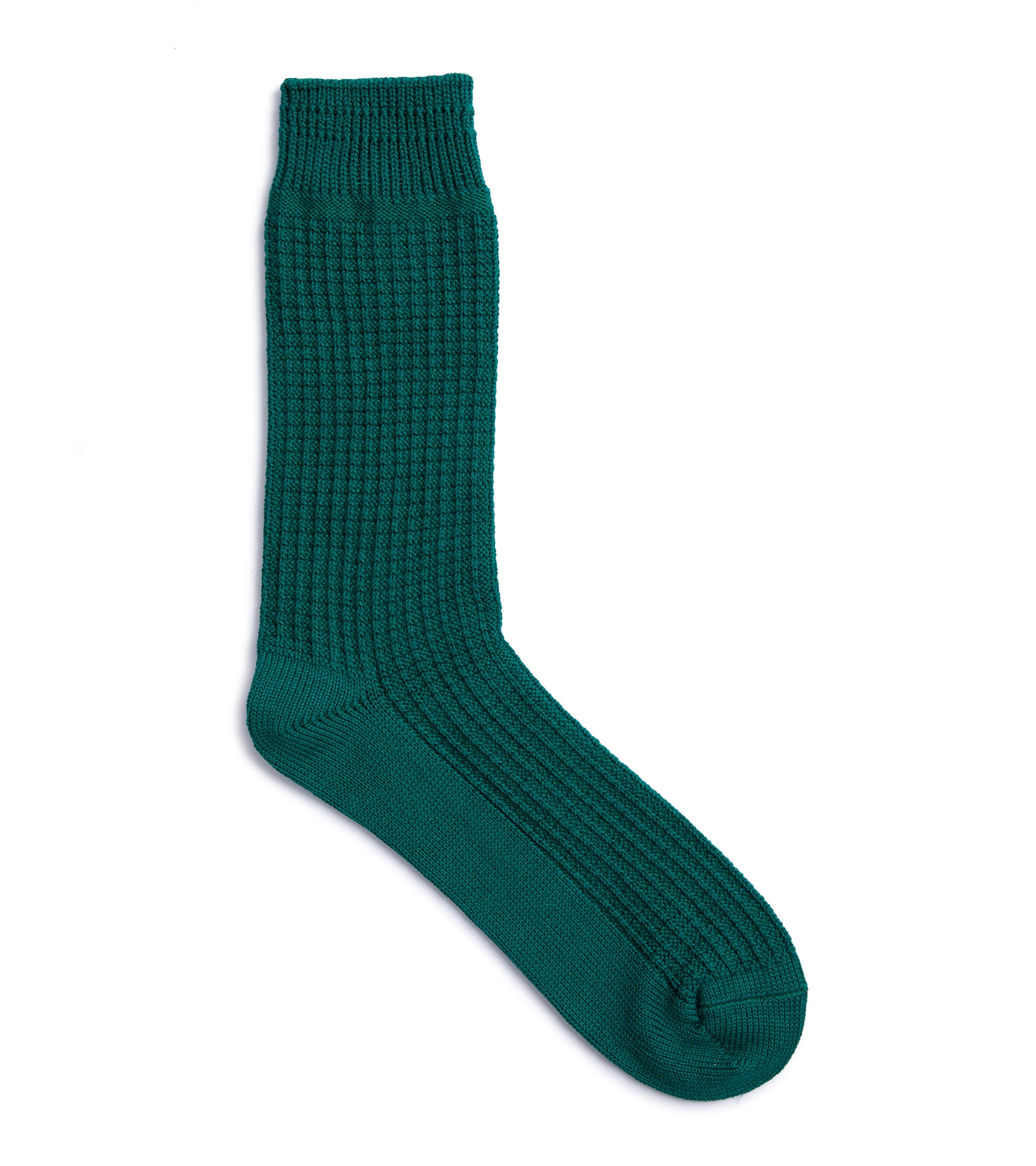 RoToTo Cotton Waffle Socks: Sea Green