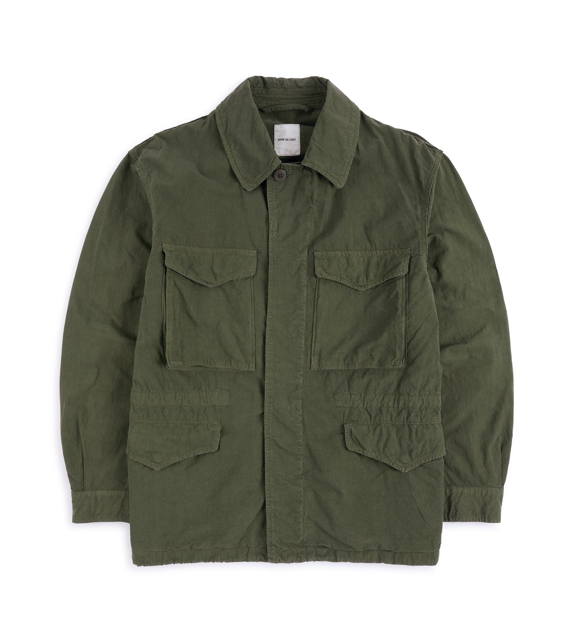 Sage de Cret High Density Cotton Hemp M-65 Jacket: Olive