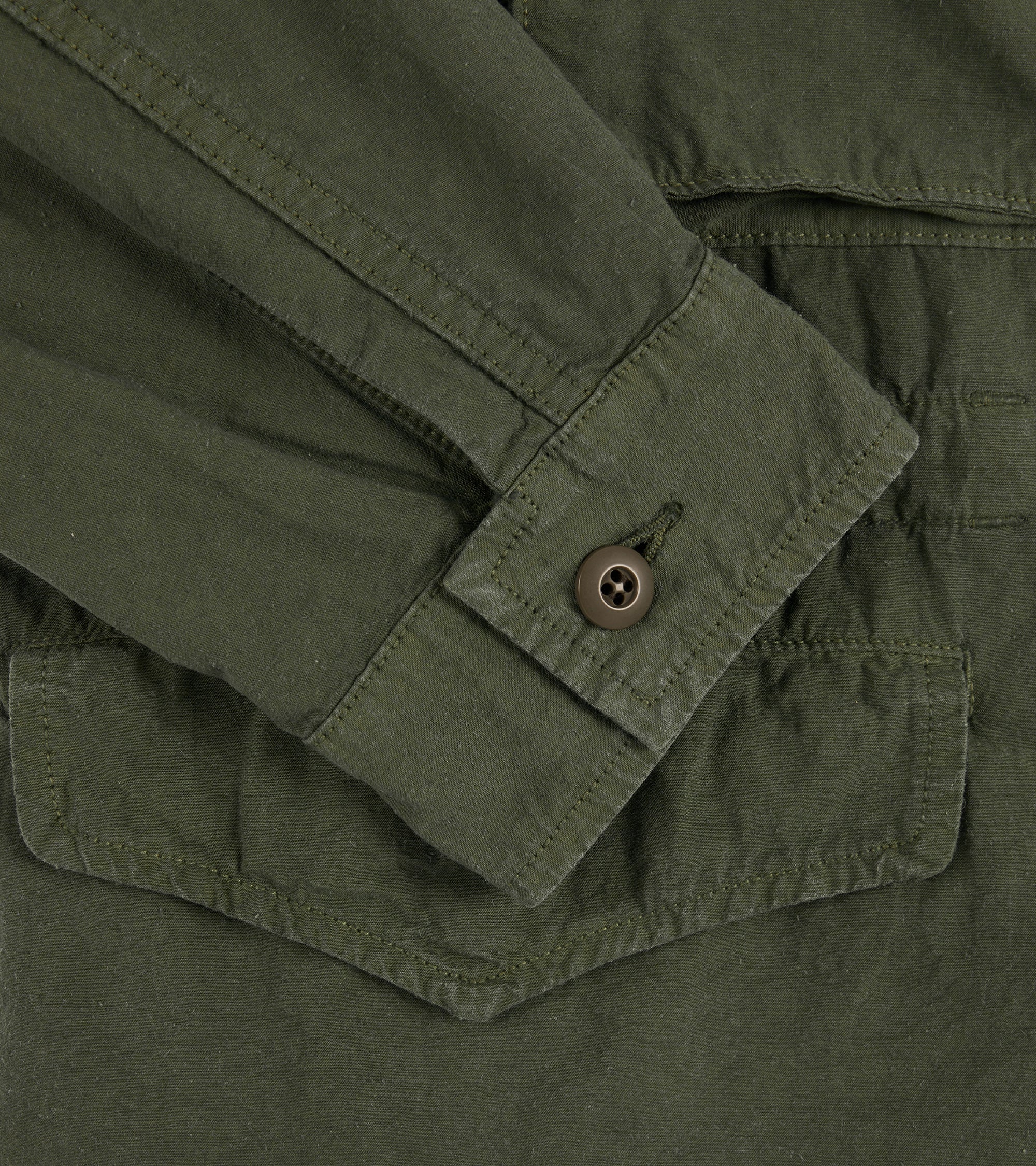 Sage de Cret High Density Cotton Hemp M-65 Jacket: Olive