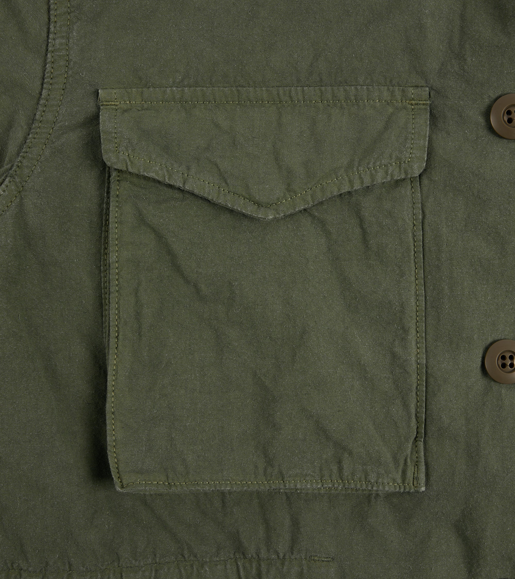 Sage de Cret High Density Cotton Hemp M-65 Jacket: Olive