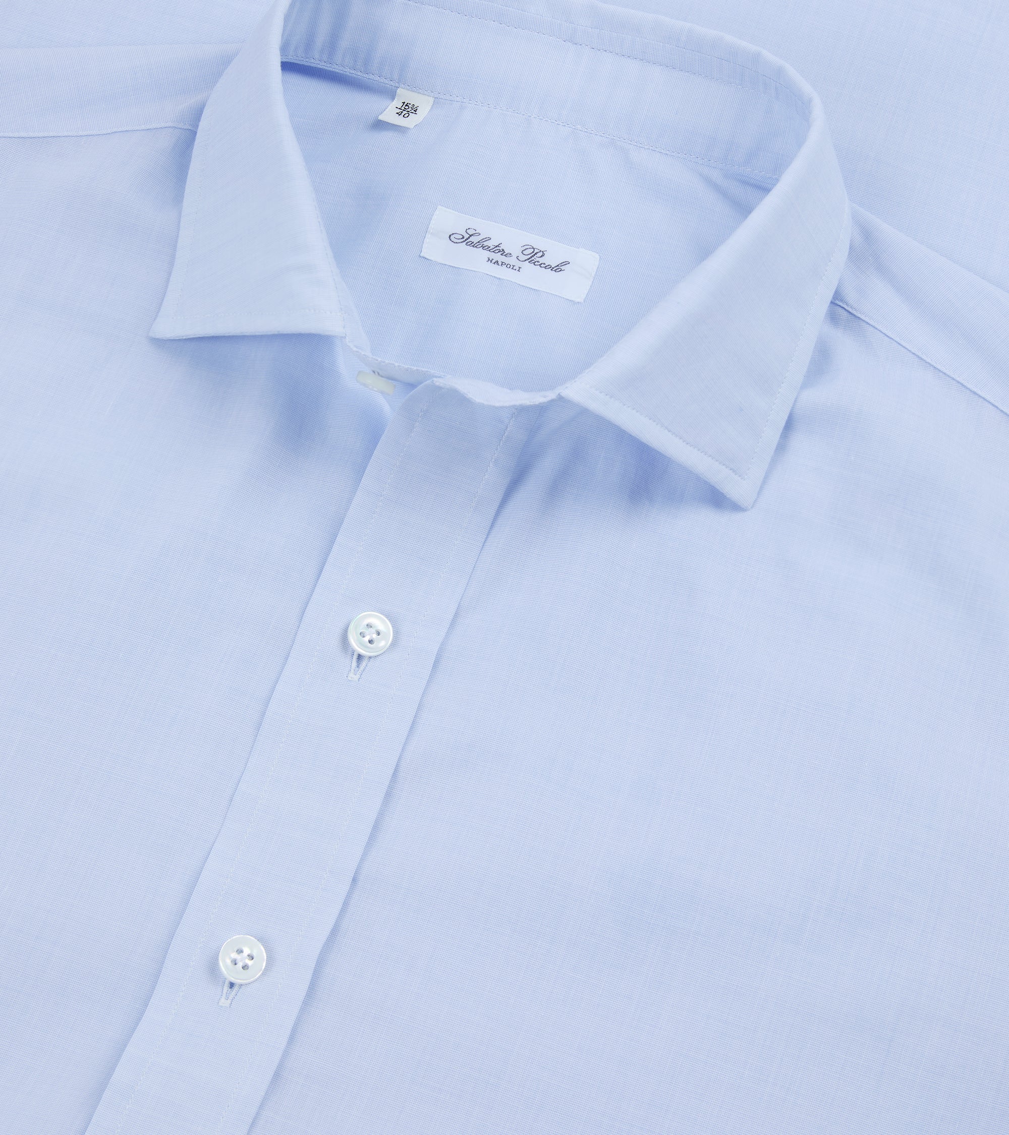 Salvatore Piccolo Cotton Fil a Fil Shirt: Pale Blue