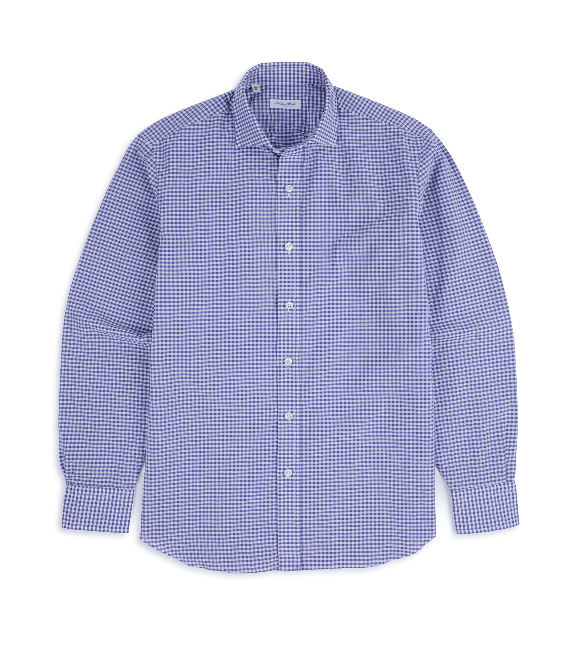 Salvatore Piccolo Seersucker Check Shirt: Navy