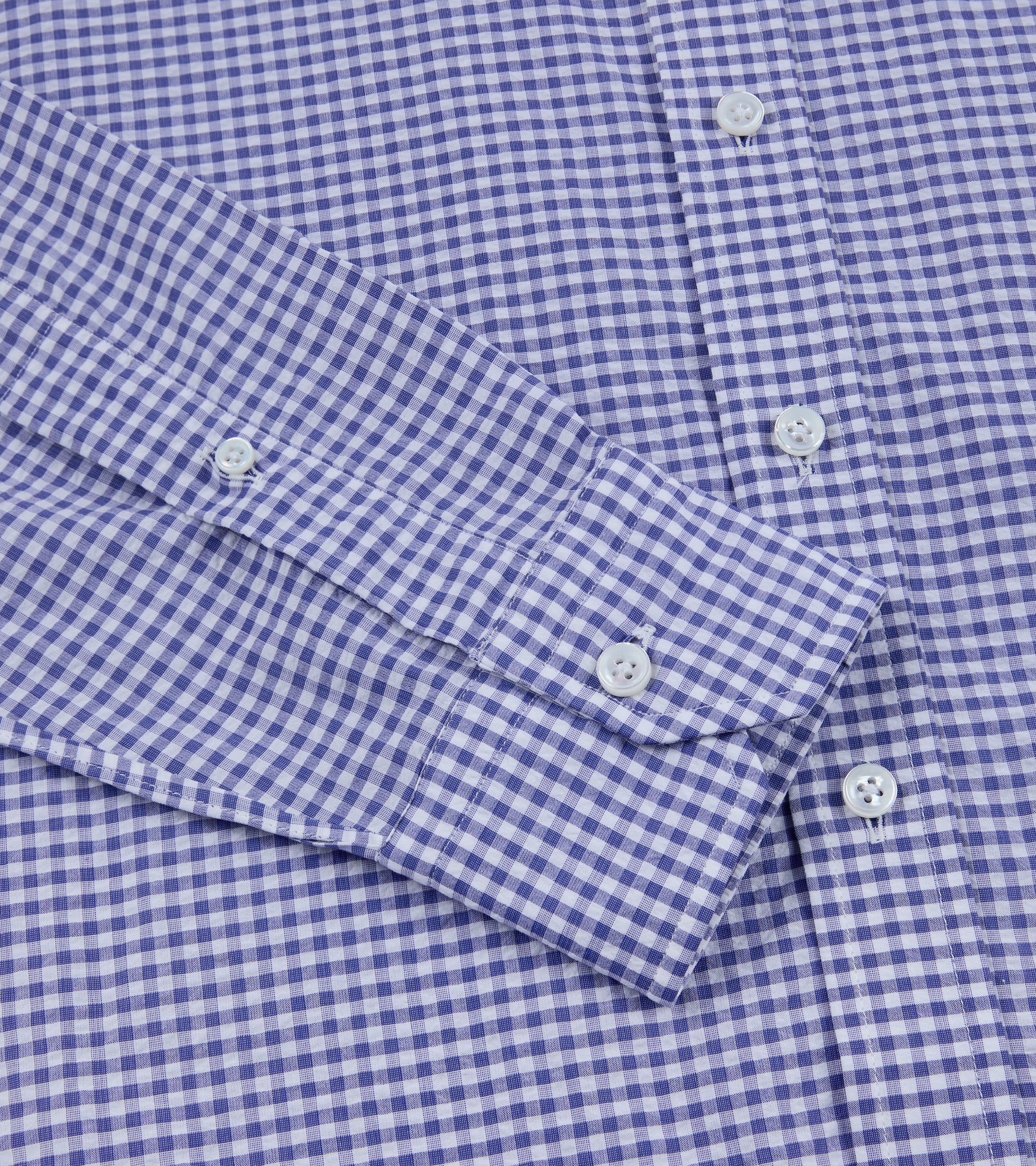 Salvatore Piccolo Seersucker Check Shirt: Navy