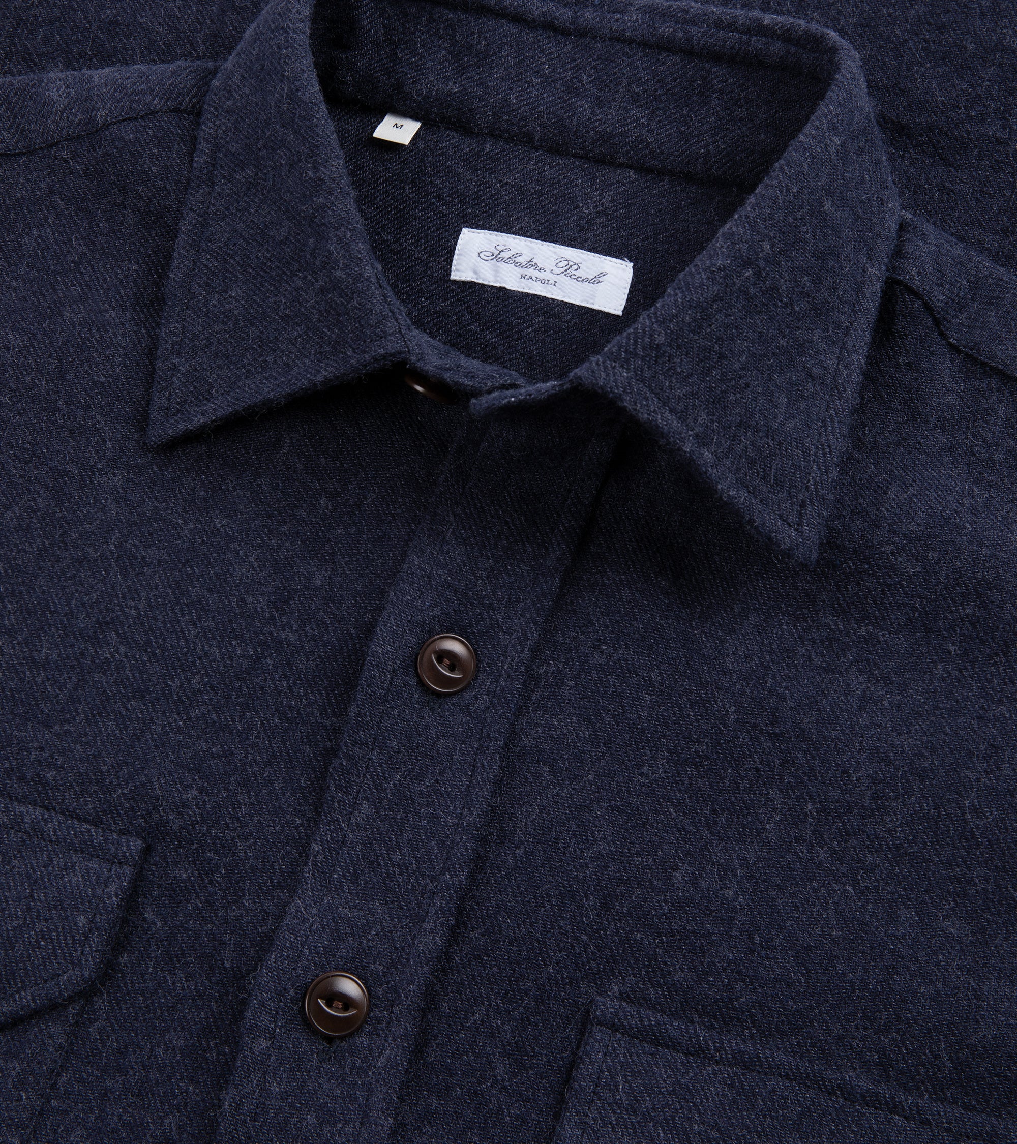 Salvatore Piccolo Wool Linen Military Shirt: Blue