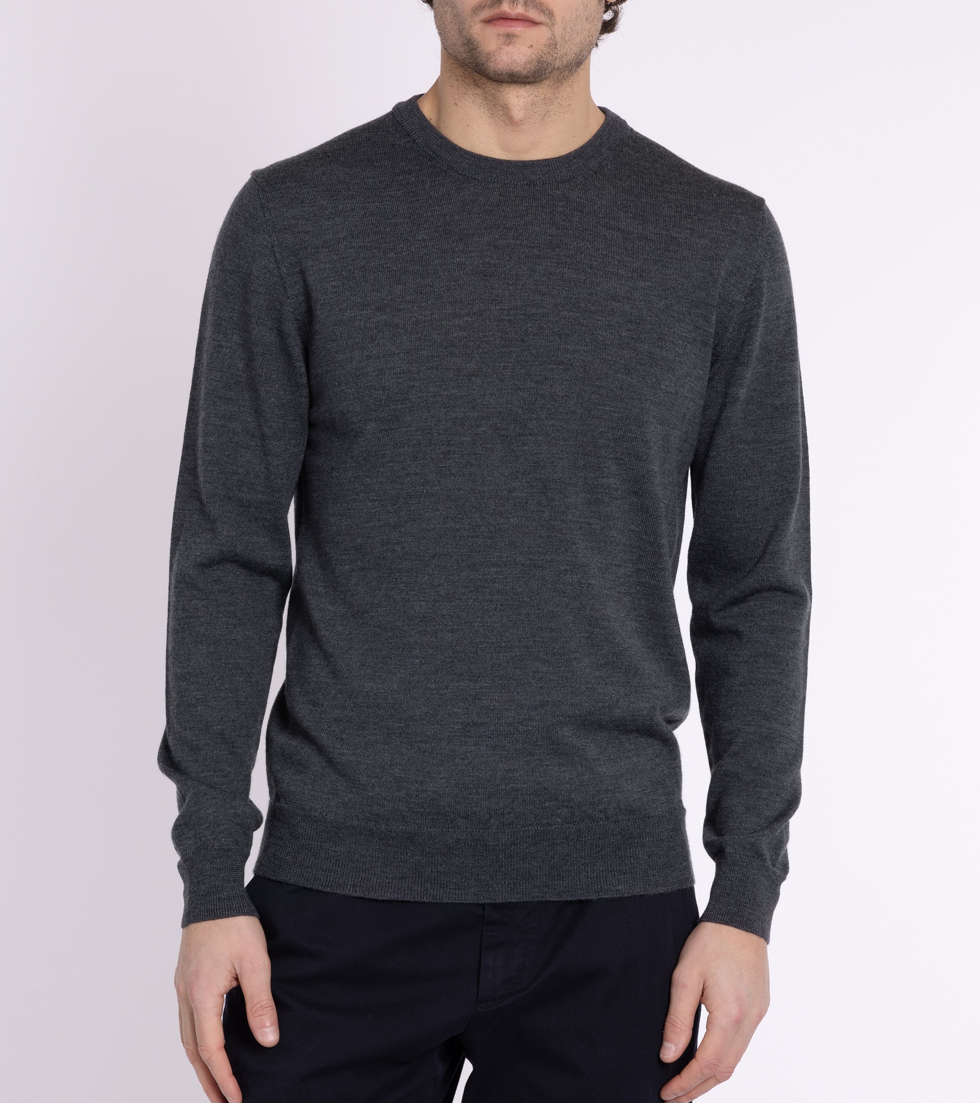 Trunk Harley Merino Crew Neck Sweater: Dark Grey