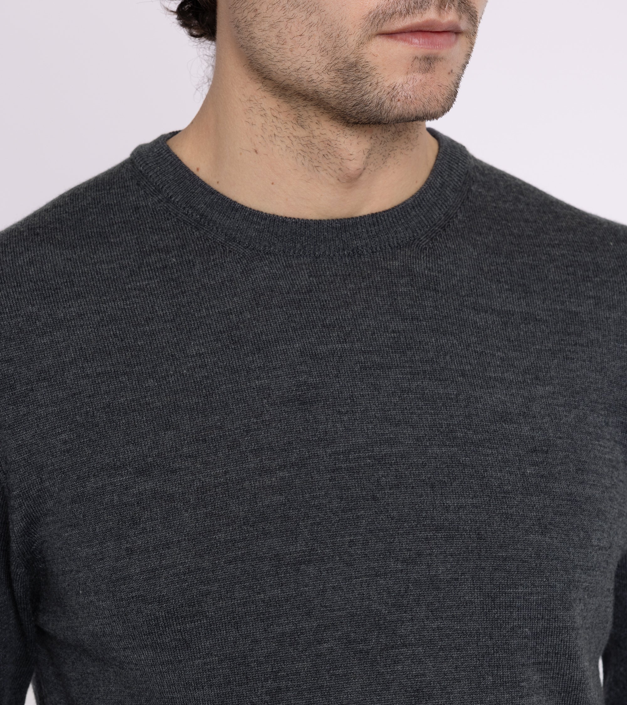 Trunk Harley Merino Crew Neck Sweater: Dark Grey