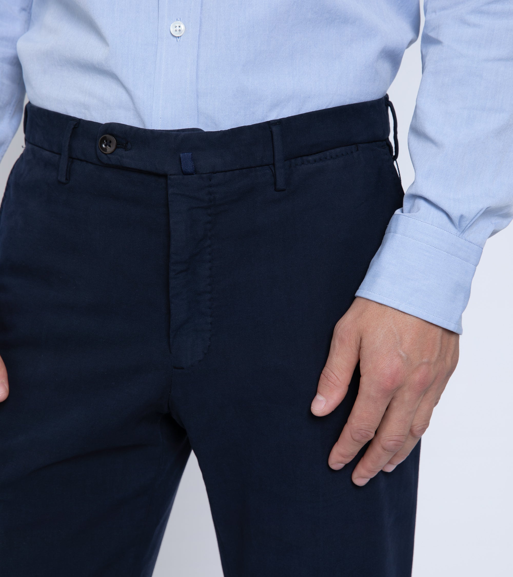 Incotex Regular Doeskin Chino Trousers: Navy